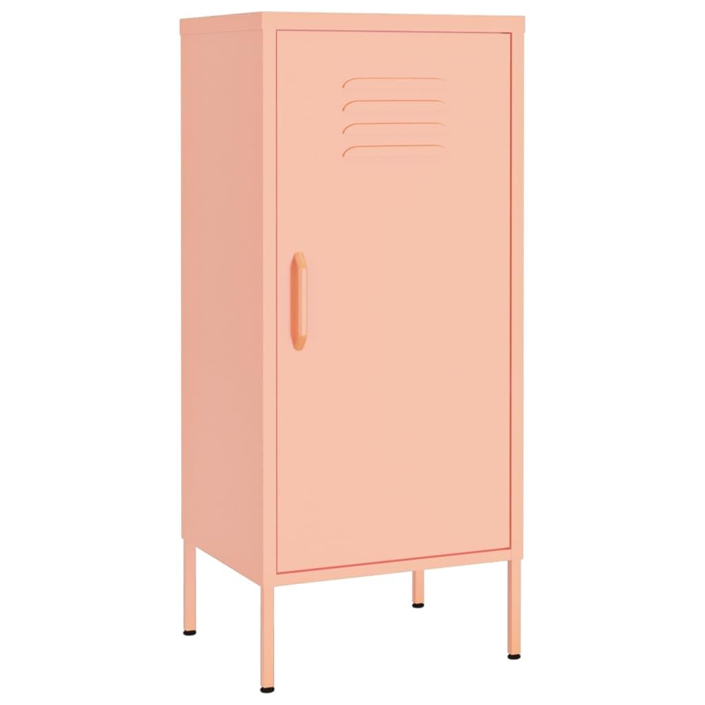VidaXL Pink Steel Storage Cabinet with Drawers - Freestanding File Cabinet for Home Office, Industrial Style Organizer - Perfect for Document Storage, Office Supplies & Home Organization