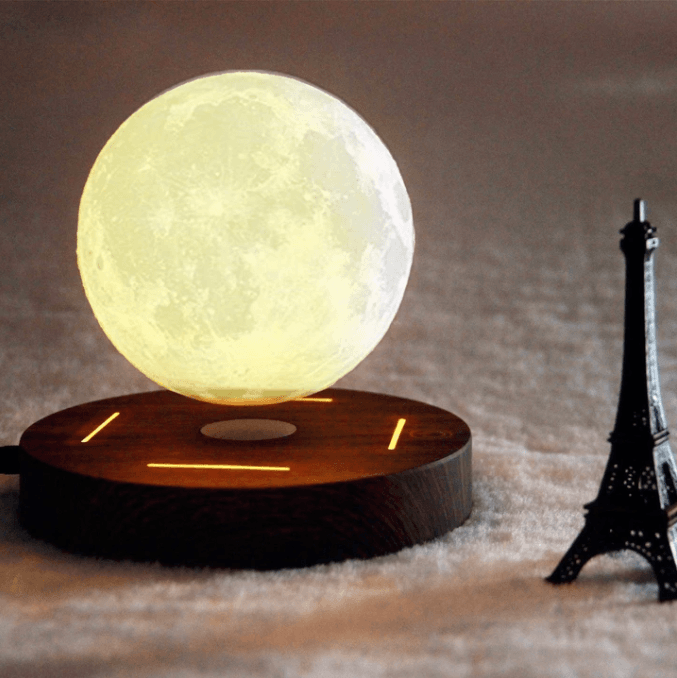 Magnetic Levitating Moon Lamp - 3D Printed Night Light with USB Charging, Perfect for Bedroom Decor, Gift & Home Ambiance Lighting
