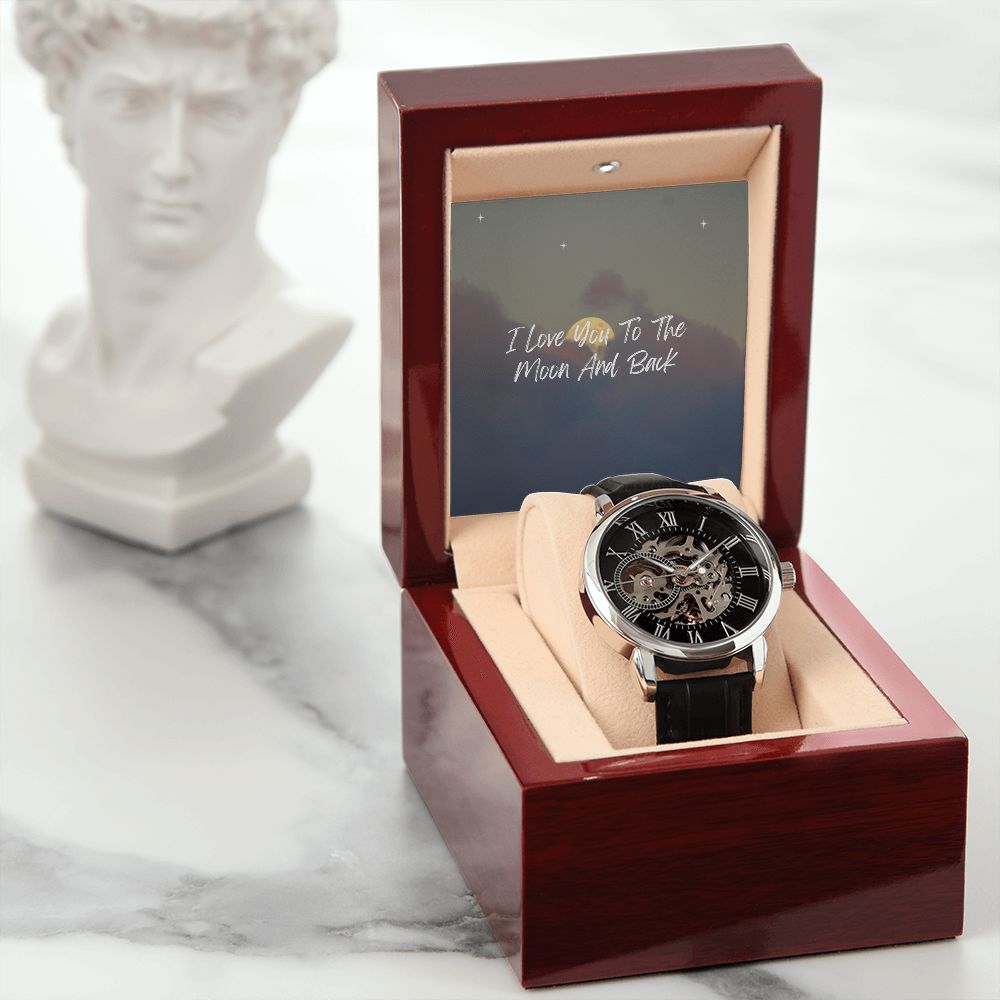 Stylish Openwork Men's Watch - Water Resistant Gift for Husband, Boyfriend or Fiancé - Perfect for Anniversaries, Birthdays & Special Occasions