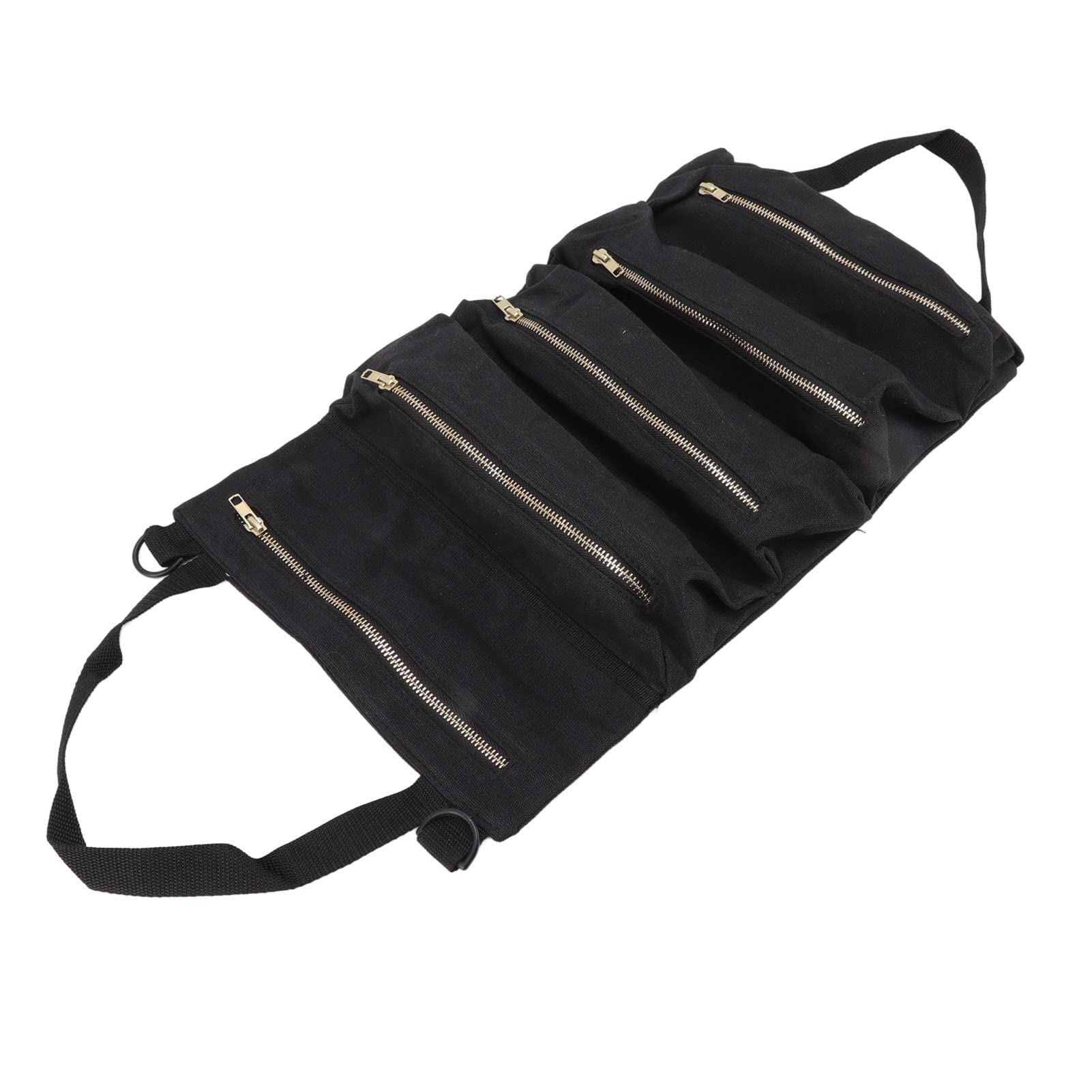 TOPINCN Car Storage Bag - Large Capacity 5-Pocket Roll-Up Zipper Organizer for Car Seat Back, Home & Outdoor Use (Black) | Perfect for Road Trips, Camping & Family Travel Accessories