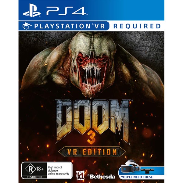 DOOM 3 VR Game for PlayStation 4 (PS4) - Immersive Horror Shooter Experience for Thrilling Game Nights