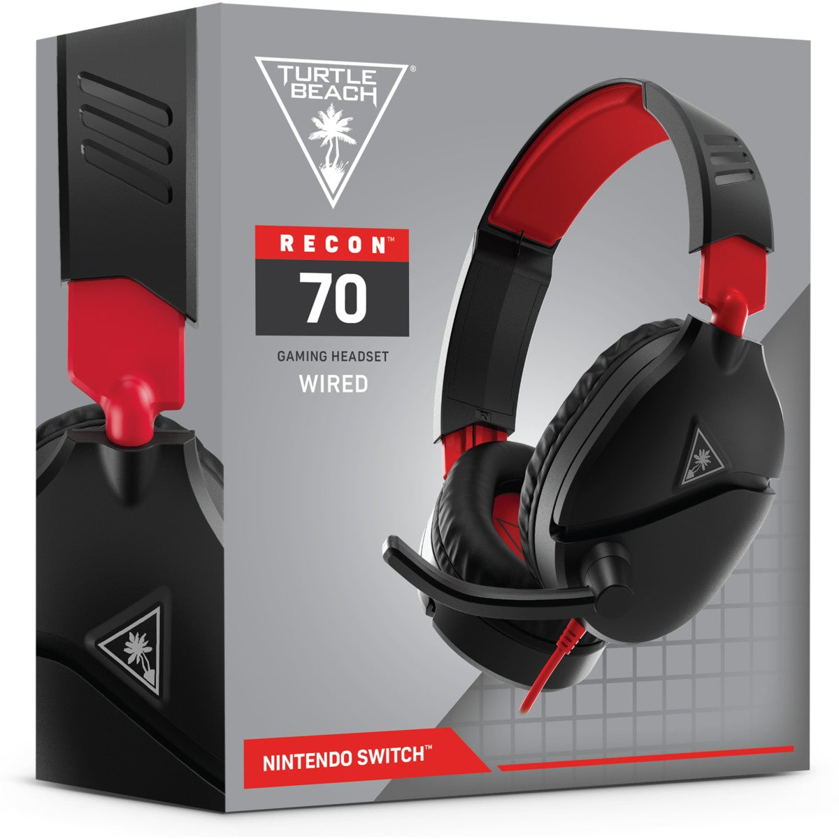 Turtle Beach Ear Force Recon 70 Wired Gaming Headset with Mic - Black/Red - Compatible with Nintendo Switch, PS5, Xbox Series X, PS4, Xbox One & PC - Perfect for Competitive Gaming & Online Chat