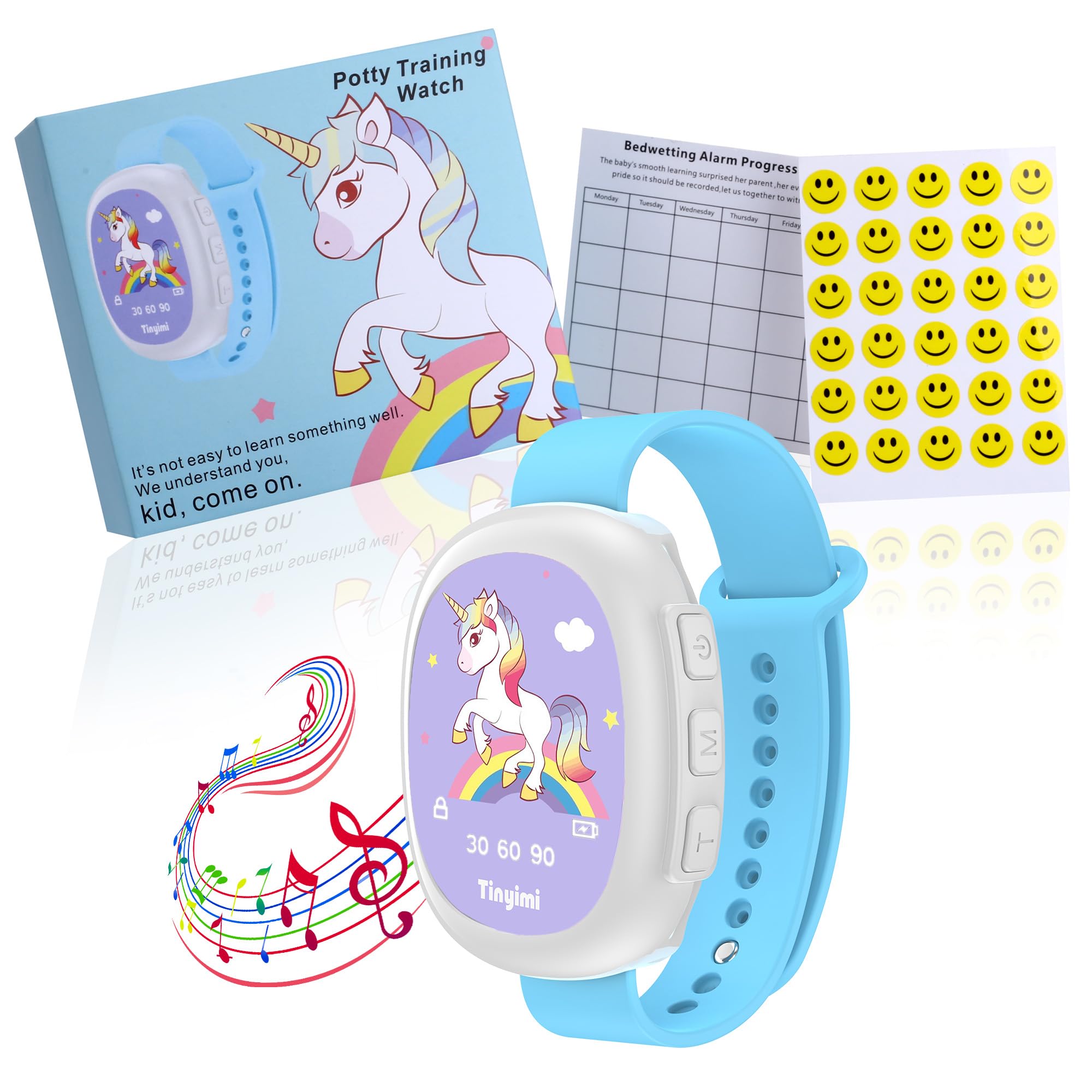 Rechargeable Unicorn Potty Training Watch for Toddlers - 5 Fun Music Tunes & Adjustable Timer - Ideal for Toilet Training Kids Ages 2-5 - Perfect for Daycare, Home Use & Travel