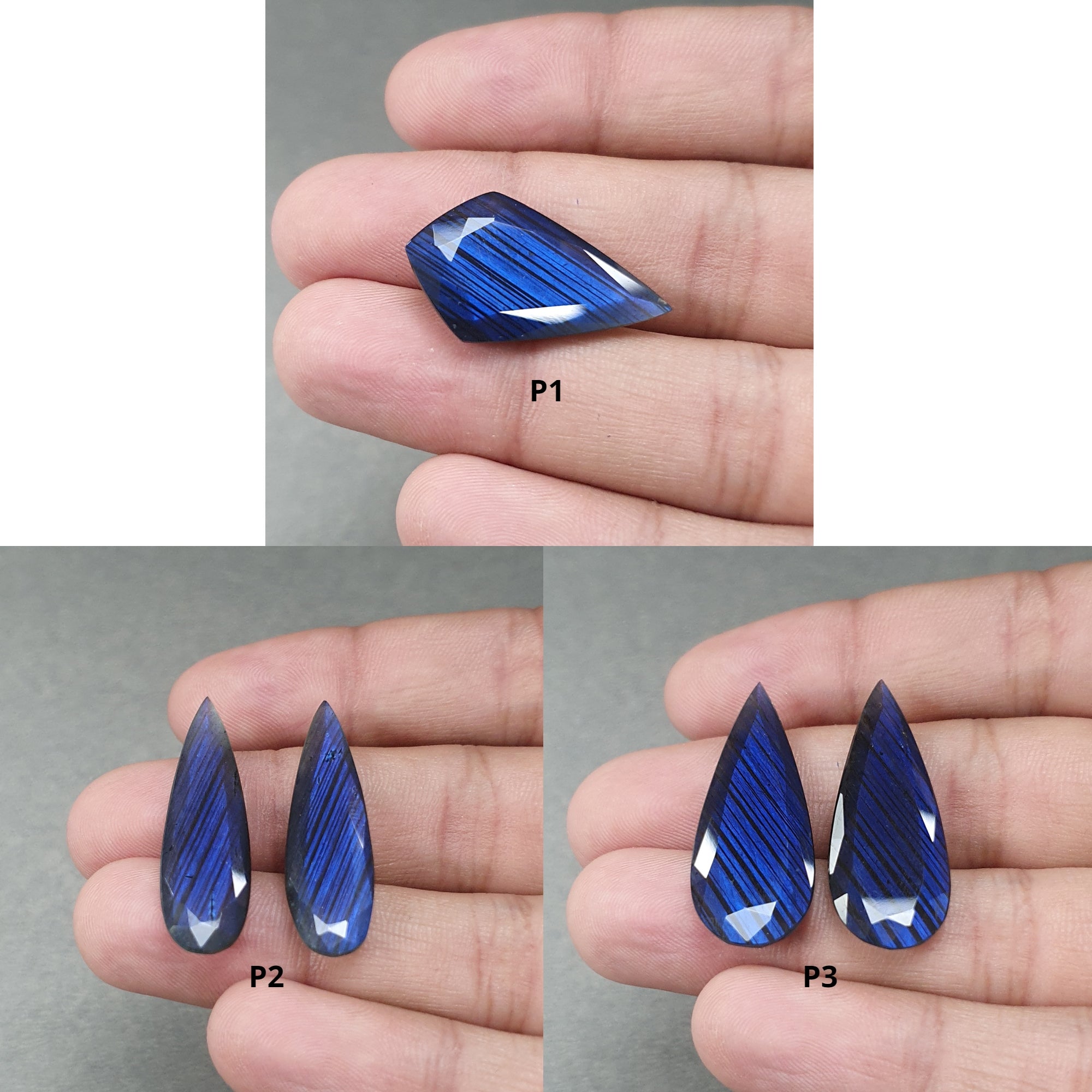 Natural Blue Labradorite Gemstone - Rainbow Flashing, Normal & Pear Cut | Untreated, Unique Uneven Shape for Jewelry Making, Healing Crystals & Spiritual Decor