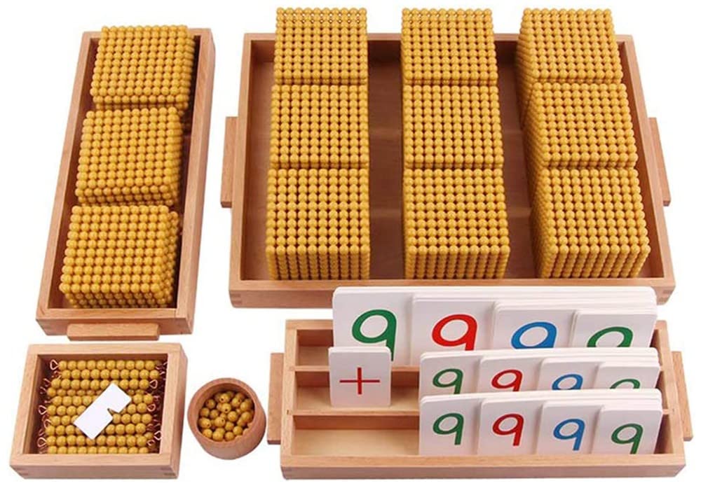 Montessori Golden Beads Math Materials - Decimal System Bank Game, Montessori Math Toys for Kids, Preschool Educational Learning Tools | Perfect for Homeschooling, Classroom Teaching & Early Childhood Math Development