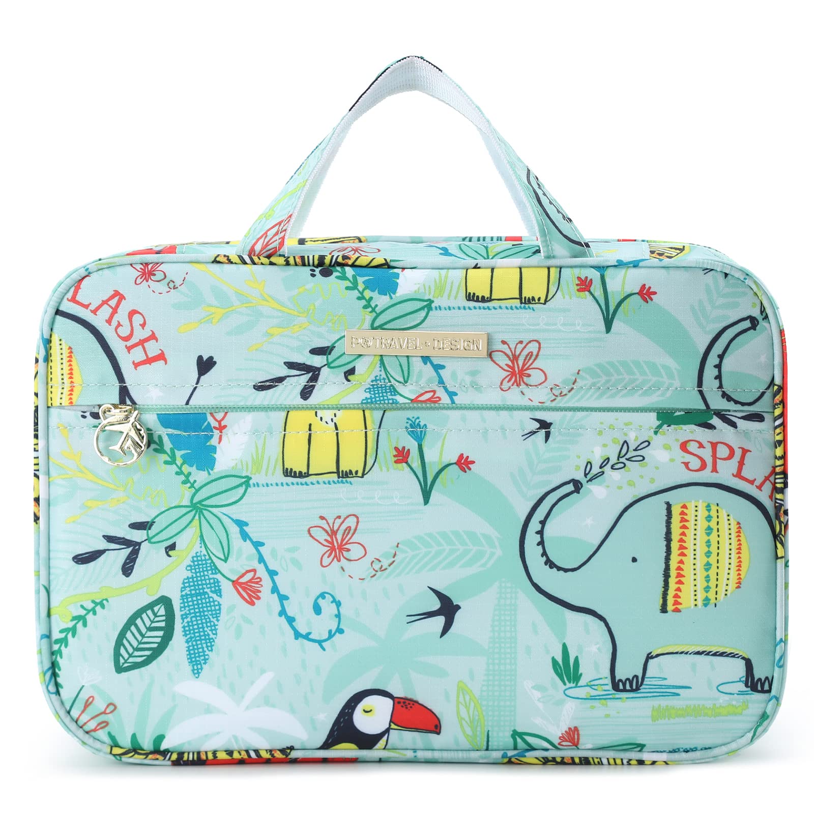 Jungle Print Large Hanging Travel Toiletry Bag for Women & Girls - Waterproof Cosmetic Organizer for Bathroom, Gym, Makeup Essentials | Perfect for Vacation, Camping, Business Trips