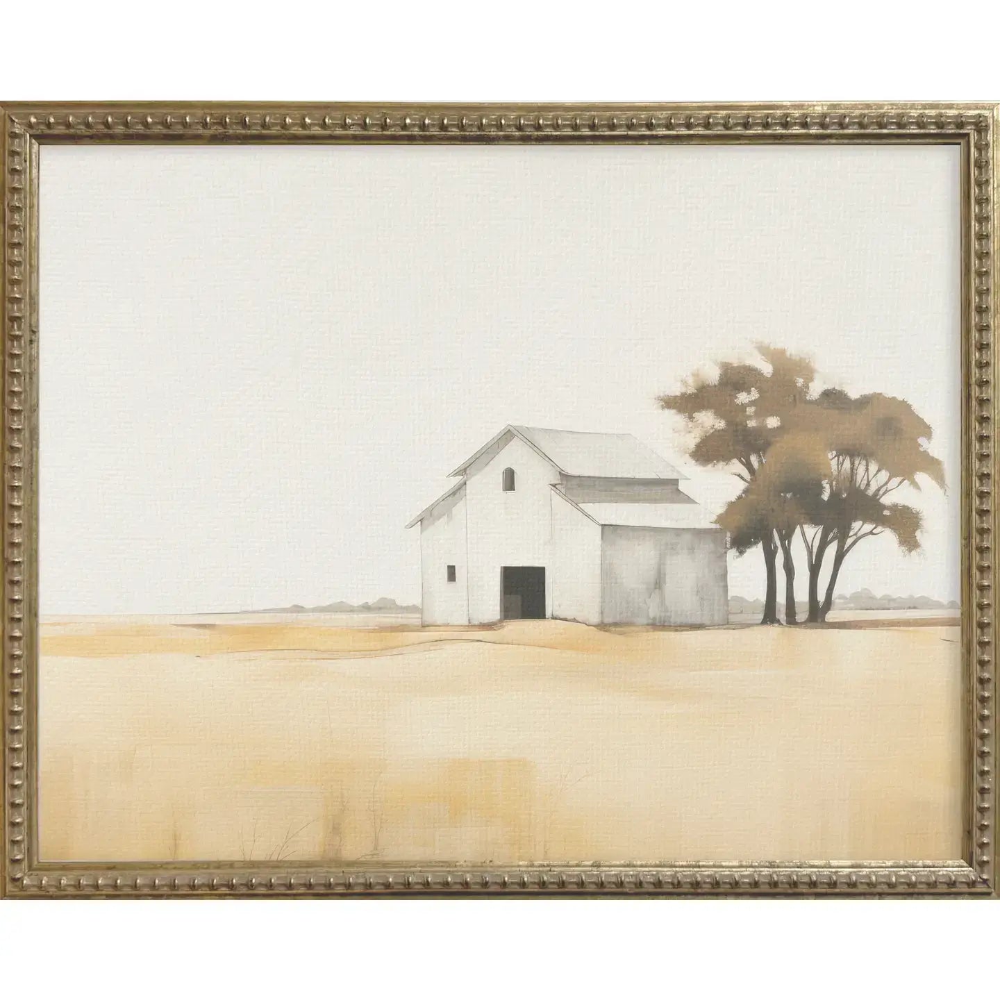 Barn Gallery Framed Print - Rustic Wall Art Decor for Living Room, Bedroom & Office - Countryside Landscape Painting on Canvas