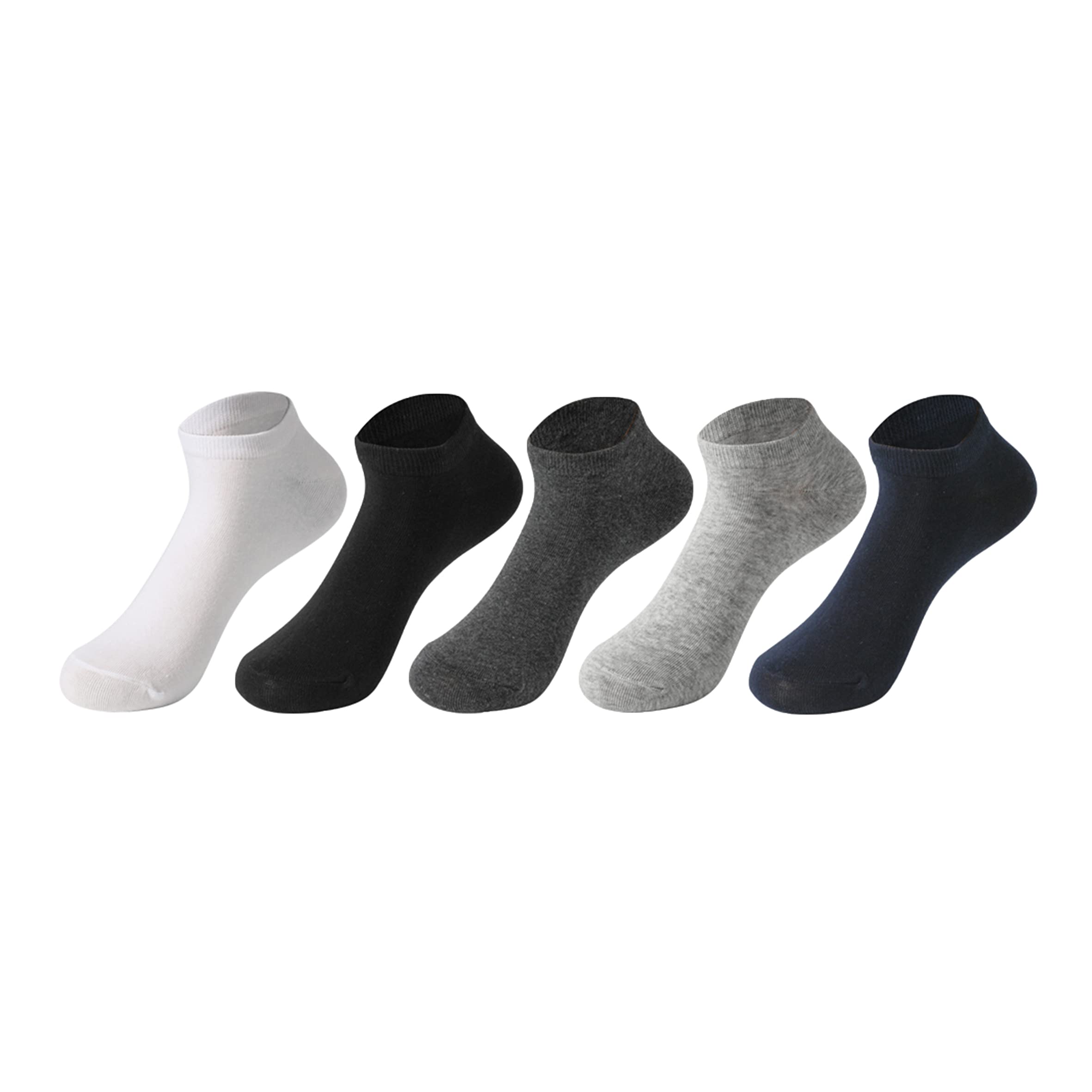 **A TREASURE Men's 5-Pack Breathable Cotton No-Show Socks – Low Cut Ankle Socks for Running, Casual & Athletic Performance – Perfect for Gym, Workout & Everyday Wear**