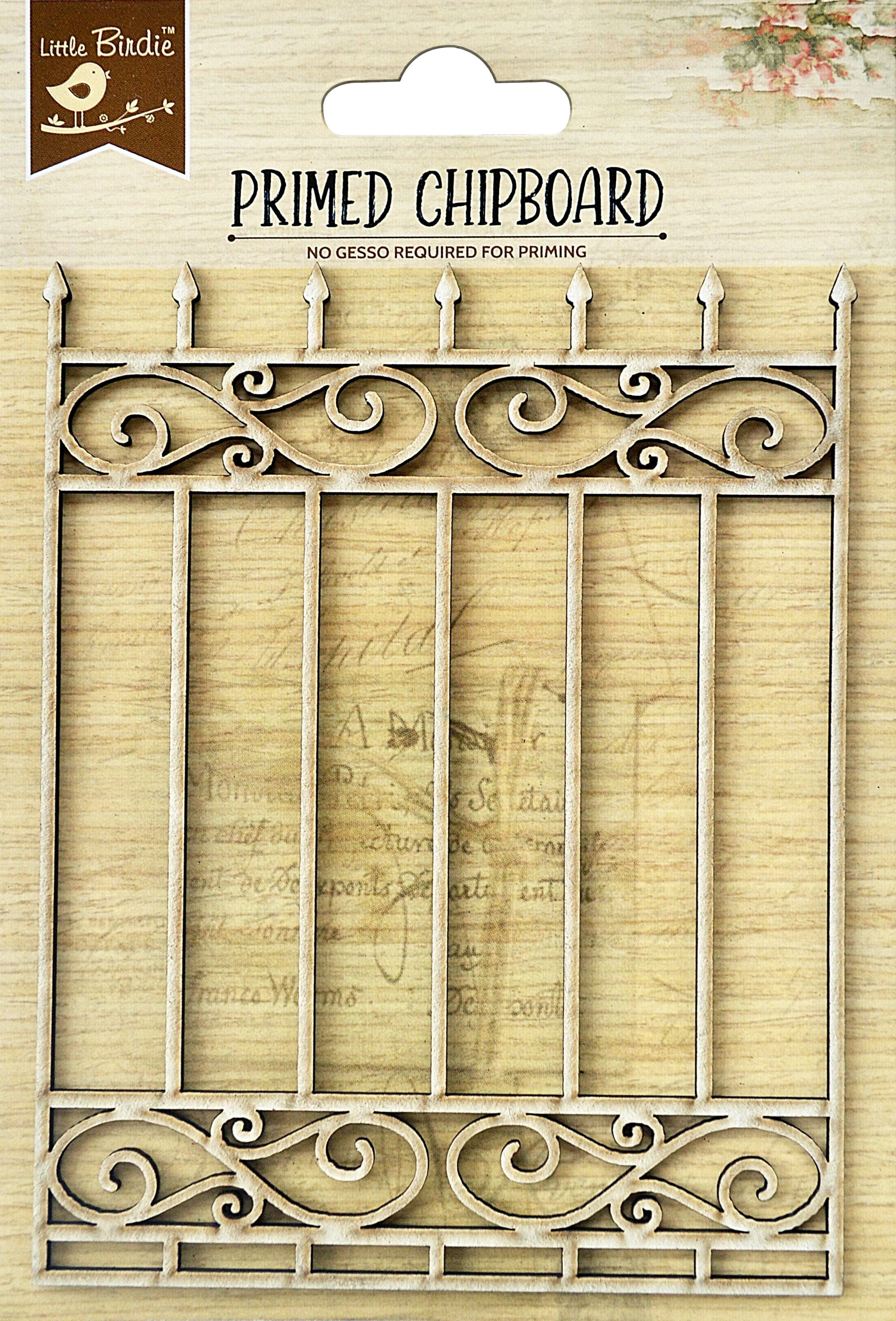 Laser Cut Primed Chipboard Sheets - 1 Pack Scroll Elegance Design for DIY Scrapbooking, Card Making, and Home Decor Projects