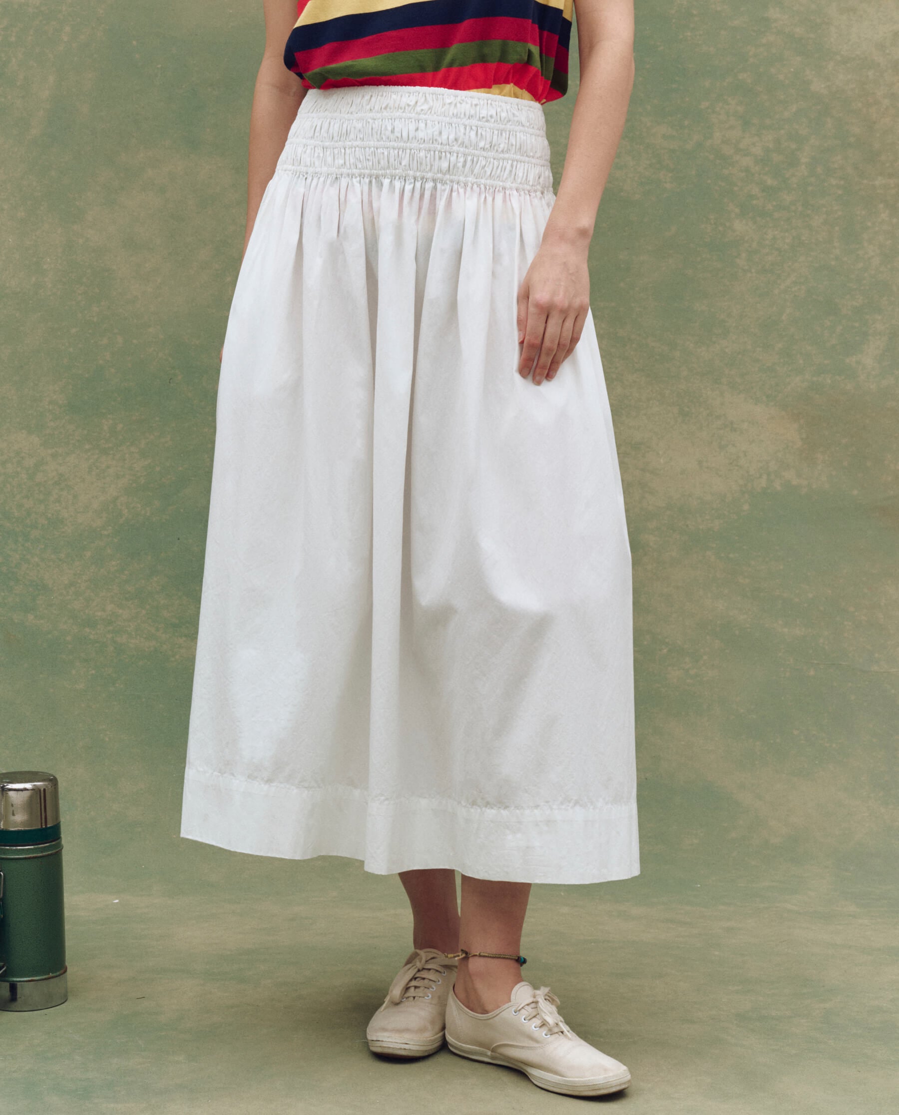 Elegant White Viola Skirt for Women - Flowy Midi Skirt with Pockets | Perfect for Summer Outfits, Beach Vacations & Casual Dates