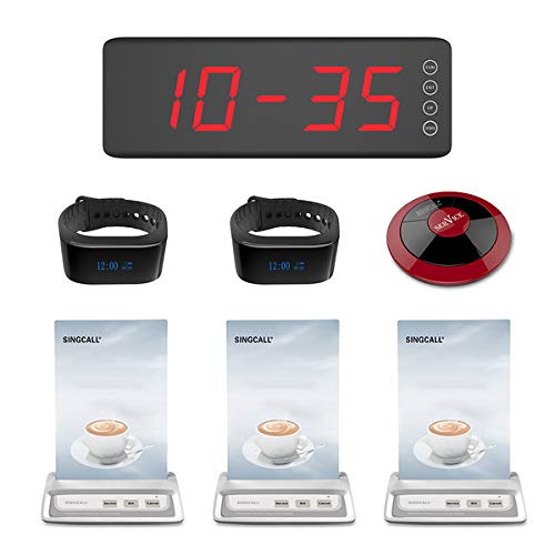 SINGCALL Wireless Bell System for School & Restaurant - Desk Call Button & Call Pager for Teachers, Waiters - Durable Wireless Service Bell for Classrooms, Offices, Cafes, and Hotels