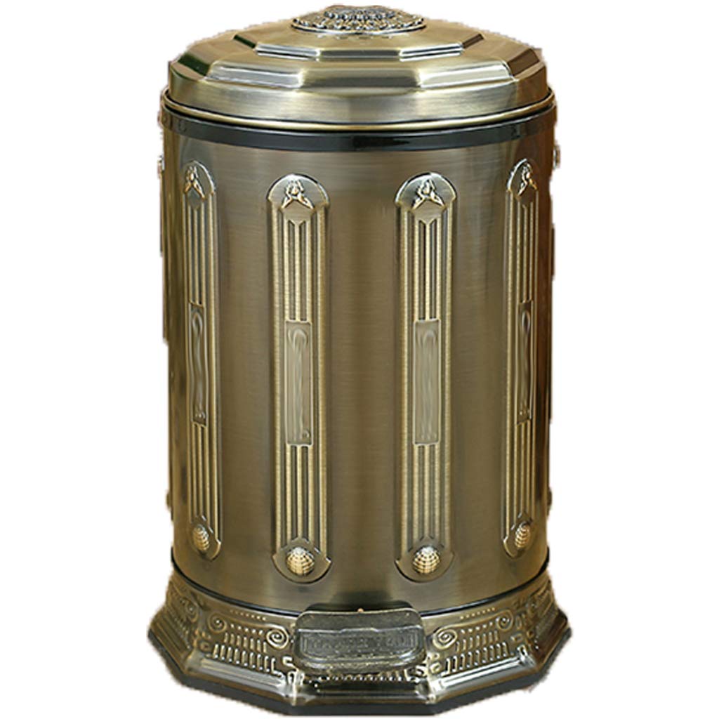 Stainless Steel Garbage Bin - 13 Gallon Kitchen Trash Can with Lid, Bathroom Waste Basket for Home, Office & Garden | Odor Control & Hands-Free Operation