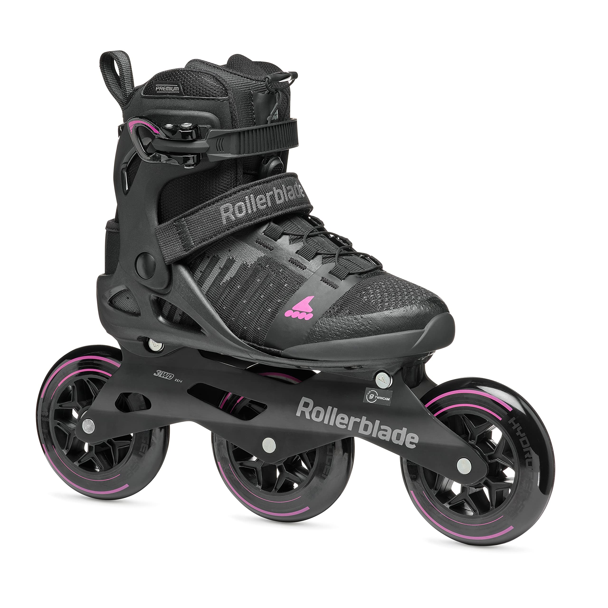 Rollerblade Macroblade 110 3WD Women's Fitness Inline Skates - Black & Orchid | High-Performance 3-Wheel Inline Skates for Women | Perfect for Outdoor Exercise, Fitness Training & Recreational Skating