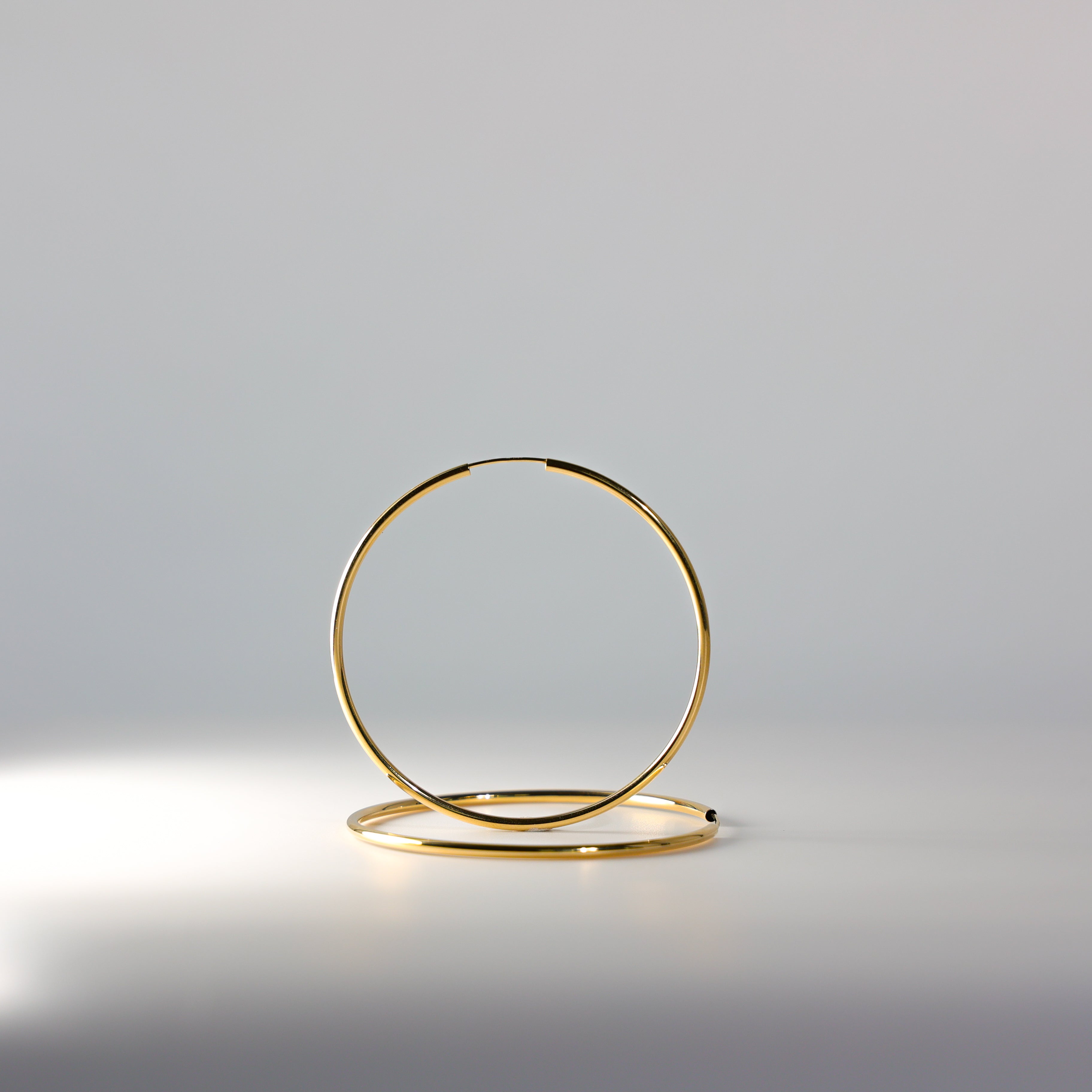 14K Gold 2mm Endless Hoop Earrings for Women - 55mm Diameter Hypoallergenic Classic Circle Earrings - Perfect for Everyday Wear, Date Night & Special Occasions