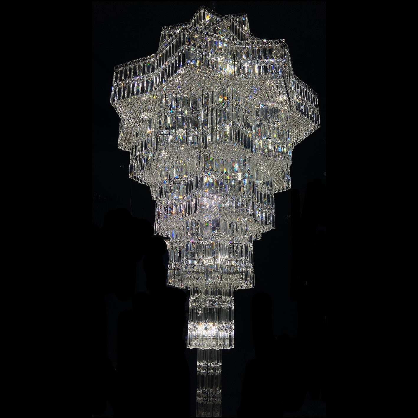Luxury Extra Large Crystal Chandelier - Multi-Tiered Plaza Style for Hotel Lobby, Grand Foyer & High Ceiling Living Room | Elegant Lighting for 2-Story Entryways, Ballrooms & Luxury Home Decor