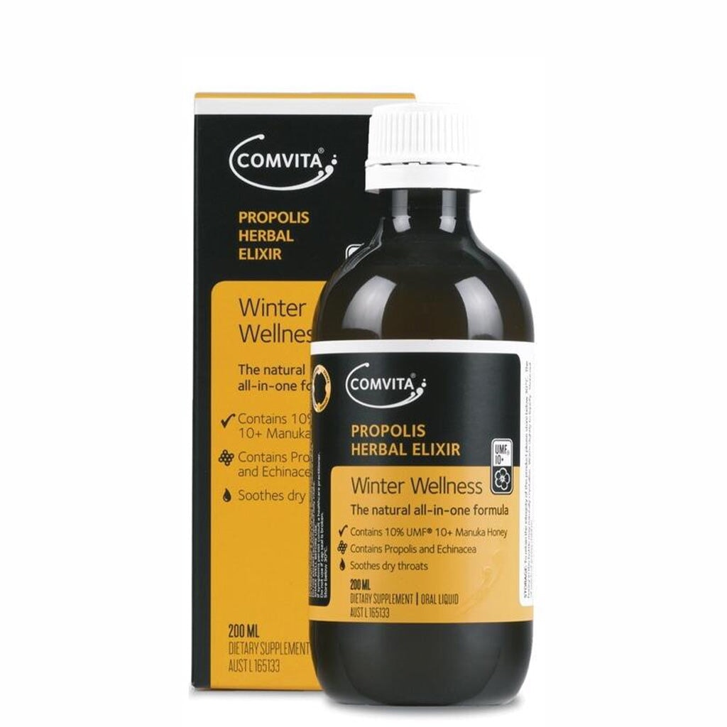 Comvita Propolis Herbal Elixir - Natural Immune Support Supplement with Antioxidants for Daily Wellness & Cold Relief | Perfect for Home, Office & Travel Use