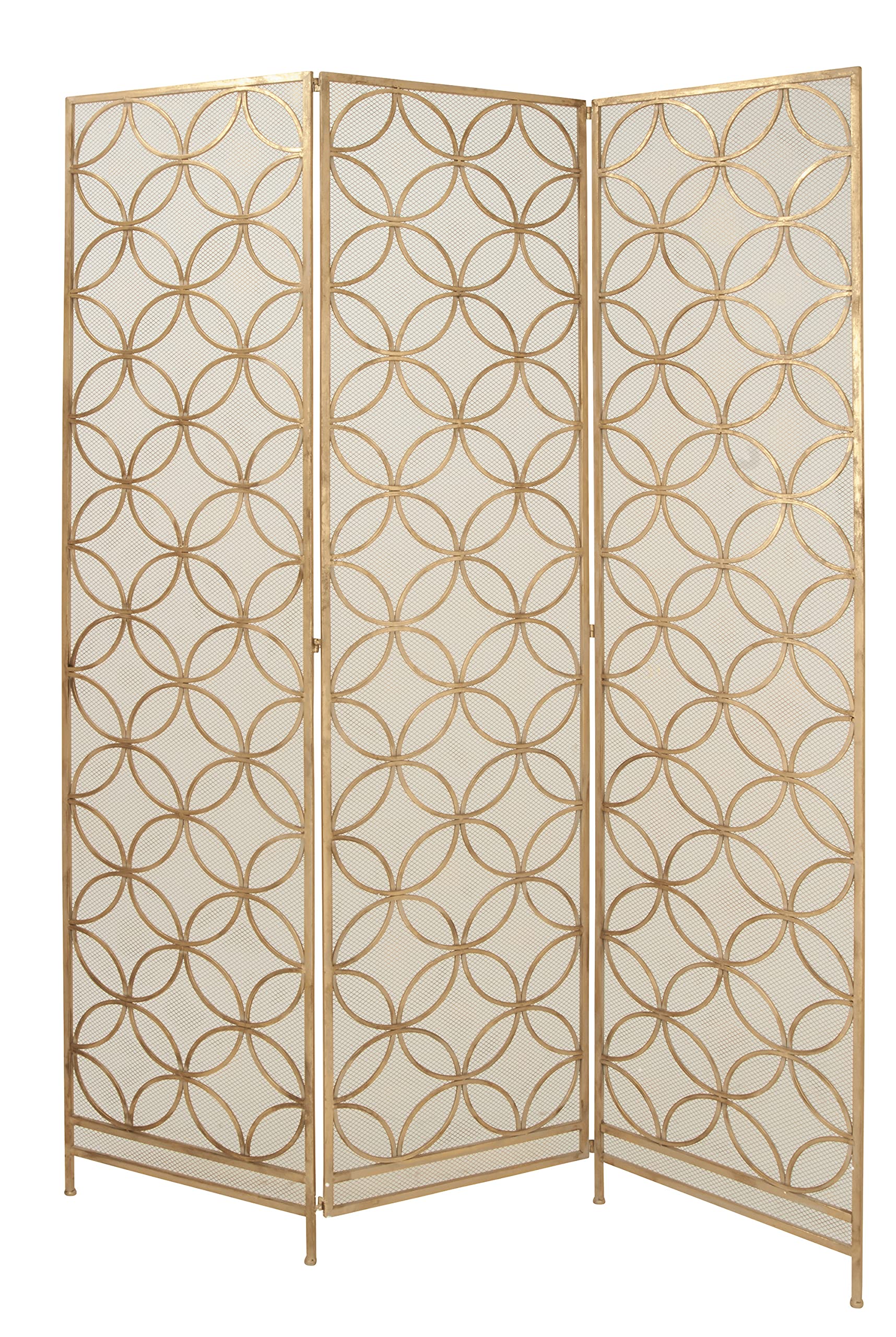 Deco 79 Modern Brass Metal Room Divider Screen - 57