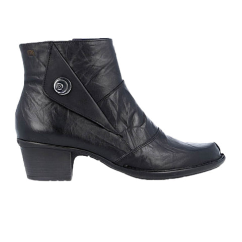 Dorking Dalma D8051 Women's Ankle Boots - Crackled Black Leather | Comfortable & Stylish for Fall/Winter Fashion, Office Wear & Casual Outings