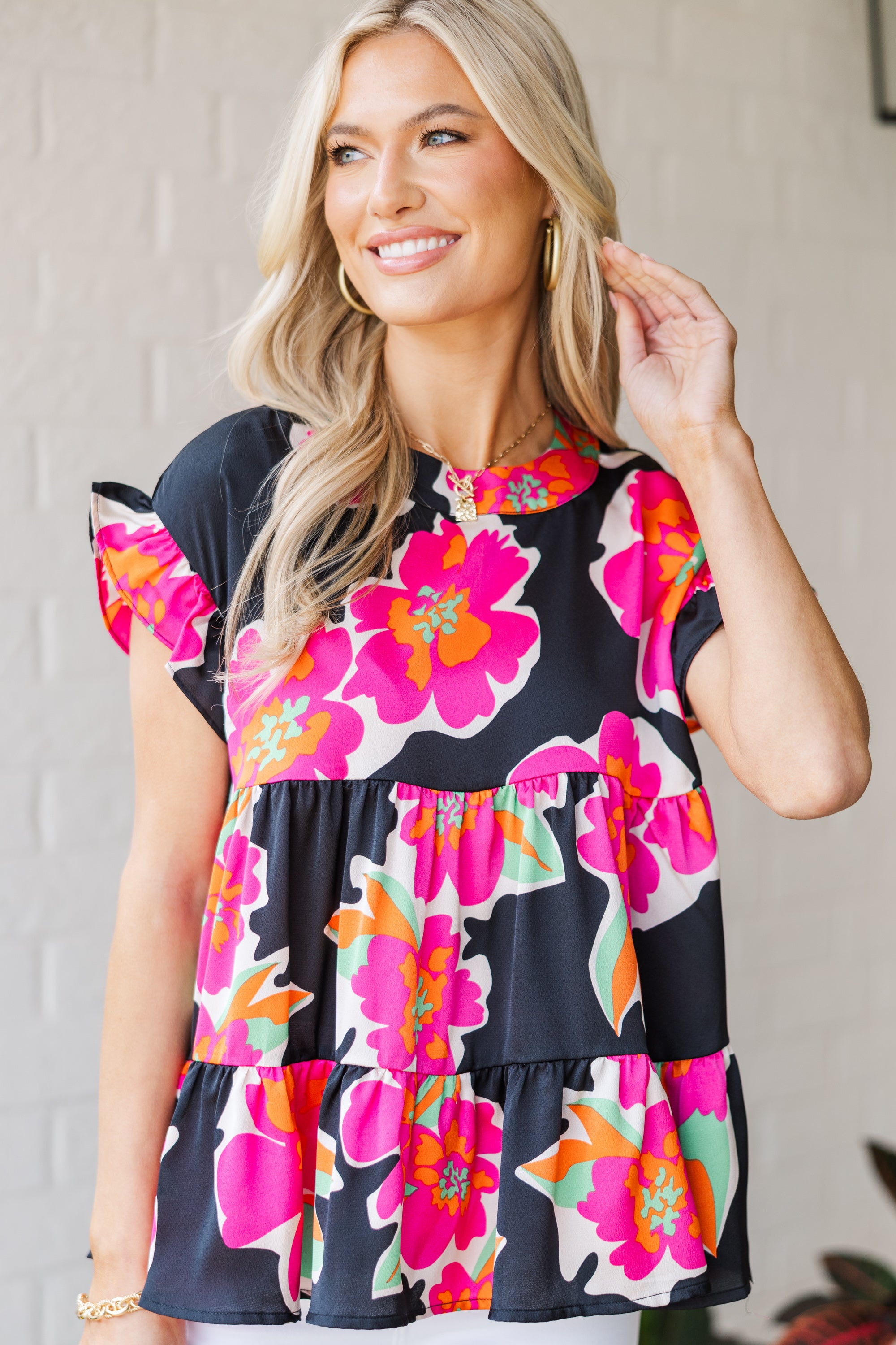 Black Floral Babydoll Top for Women - Stylish Sleeveless Lace Blouse for Date Night & Summer Outfits