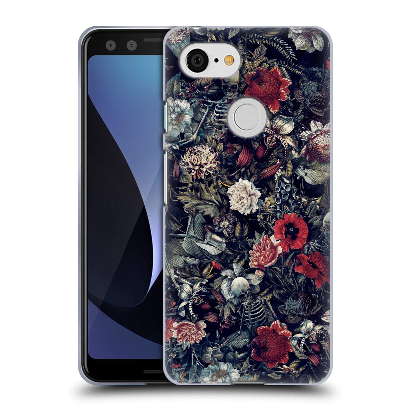 Licensed Riza Peker Skeleton Case for Google Pixel 3 - Skull Design Soft Gel Cover for Daily Protection