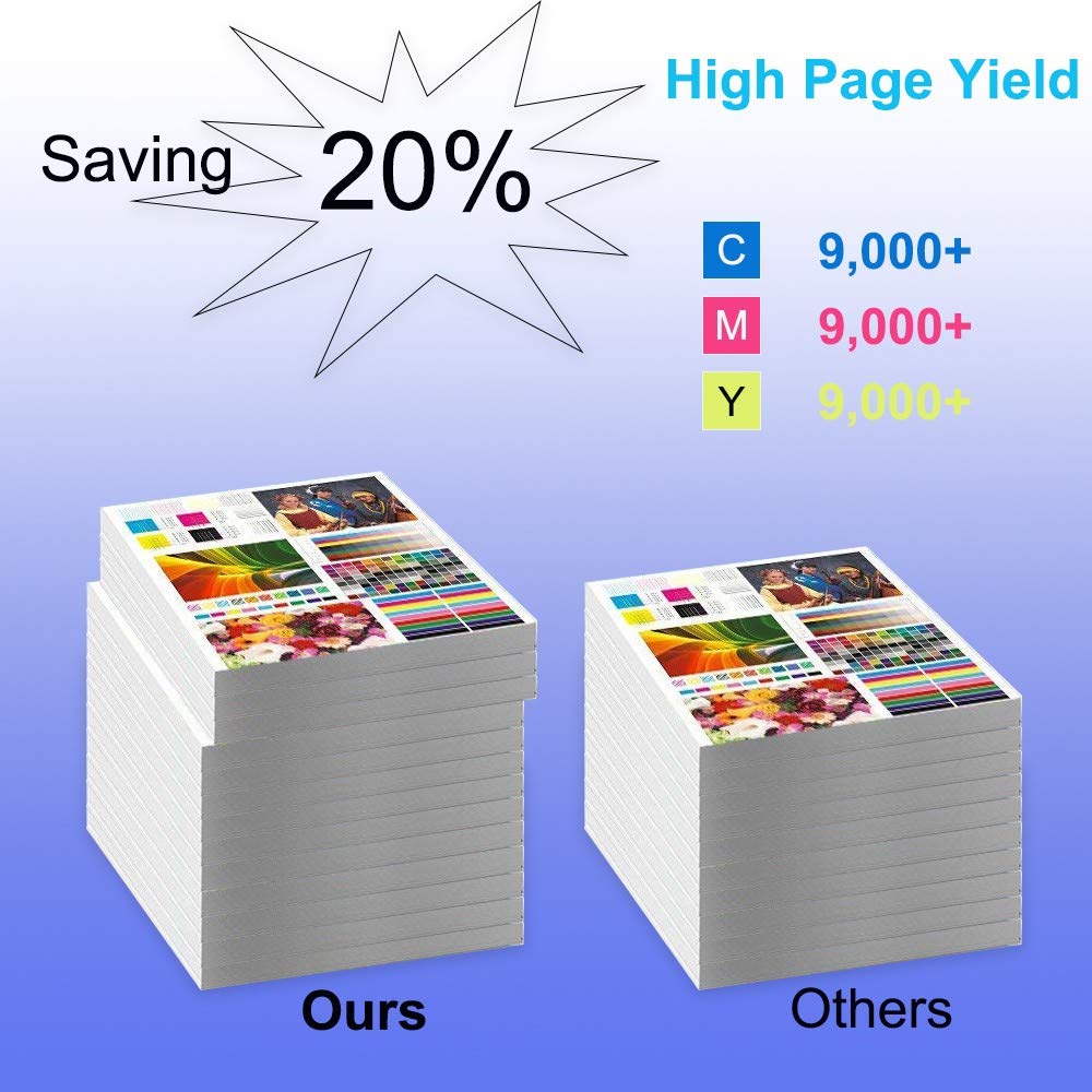 3-Pack (Cyan, Yellow, Magenta) High-Yield Compatible Laser Toner Cartridge Replacement for Dell 331-8432/8430/8431 - Works with Dell C3765dnf Printer - Ideal for Office Printing & Bulk Document Production