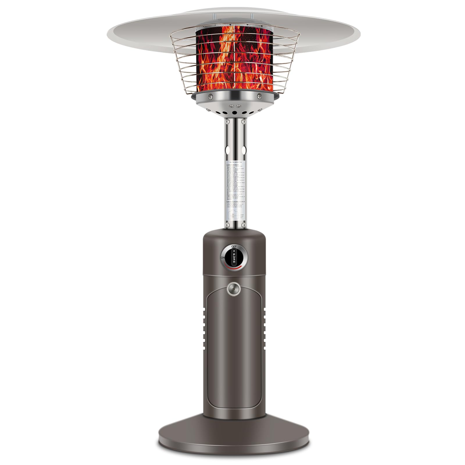 Hykolity 13,000 BTU Portable Propane Patio Heater - Compact Tabletop Outdoor Heater with Double-Layer Stainless Steel Burner & Triple Protection System - Ideal for Patio, Garden, Backyard, Deck, Camping & Outdoor Gatherings - Bronze Finish