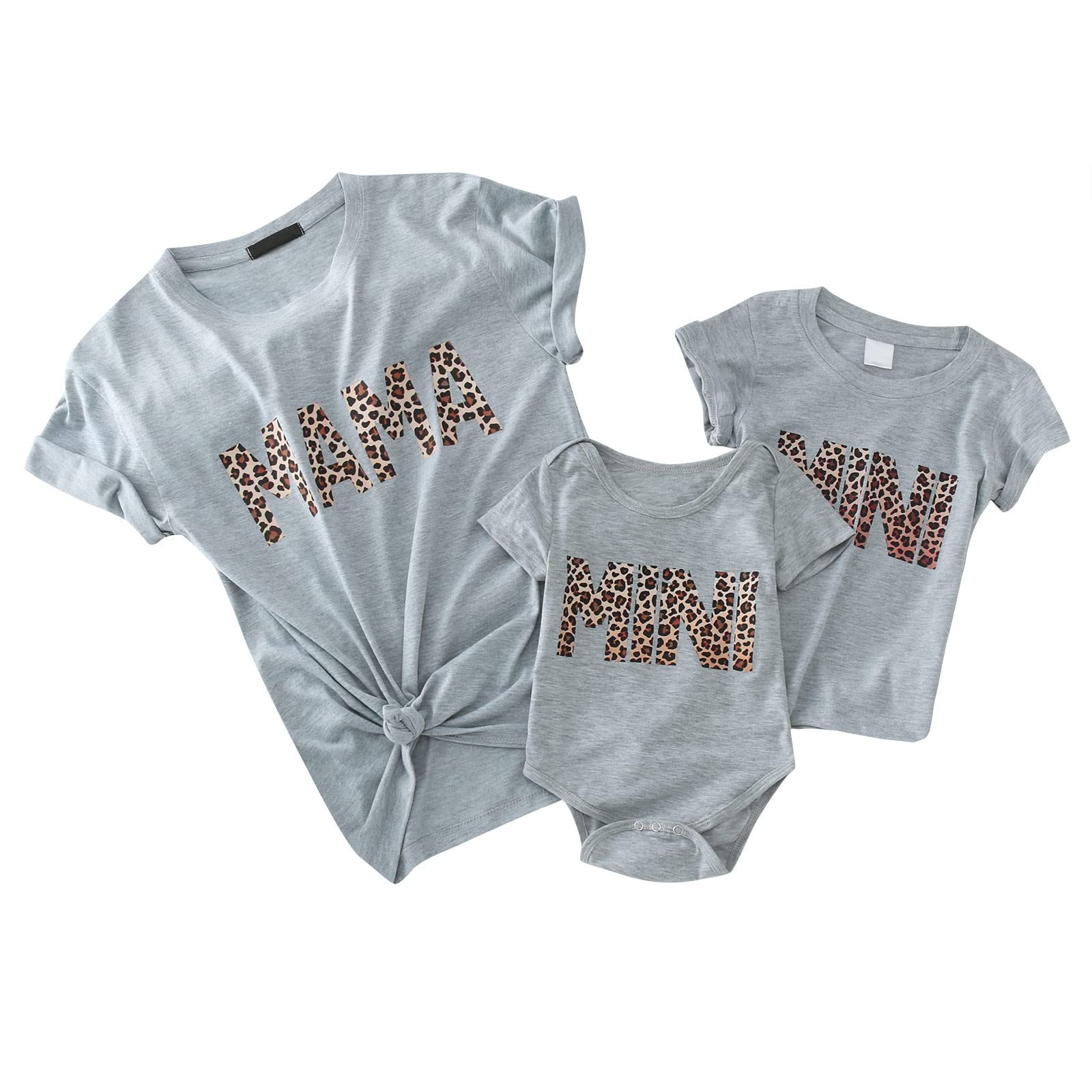 Girls Summer Leopard Print Tee Shirt - Matching Mommy and Baby Casual Tops Set | Family Outfits for Beach, Vacation & Daily Wear