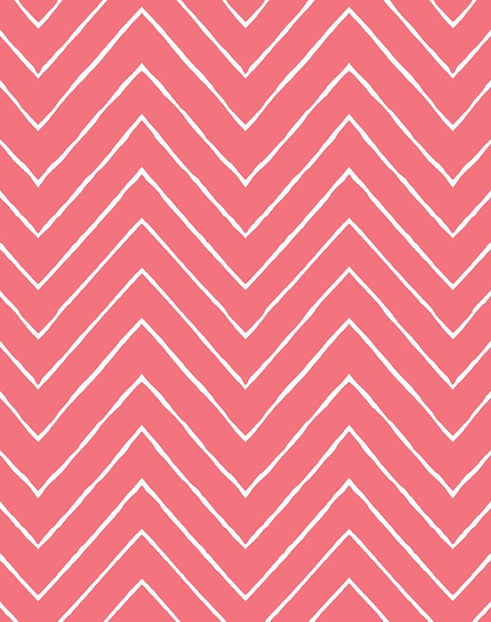 Frances Chevron Wallpaper by Wallshoppe - Pink Flamingo Pattern Peel & Stick Wallpaper for Bedroom, Nursery, or Bathroom Decor
