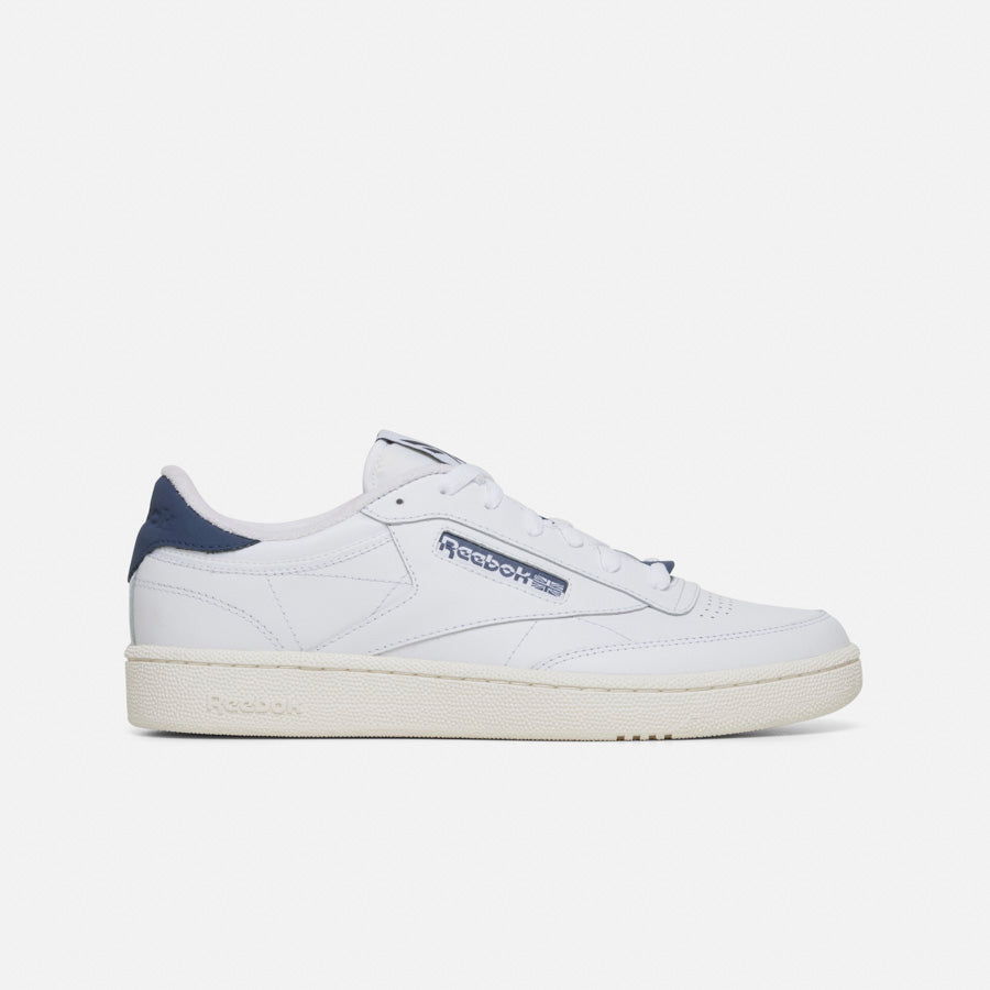 Reebok Club C 85 Vintage Sneakers - White, Eastcoast Blue & Chalk - Classic Retro Tennis Shoes for Men & Women | Perfect for Casual Wear, Gym & Street Style
