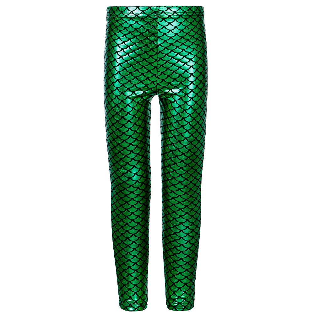 Loxdonz Girls' Mermaid Scale Stretch Leggings - Soft & Comfortable Toddler Tight Pants for Playtime, Dance & Everyday Wear