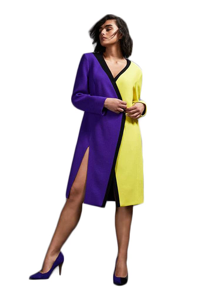 Marina Rinaldi Women's Detroit Wrap Dress - Purple & Yellow Floral Print | Elegant Summer Casual & Office Wear