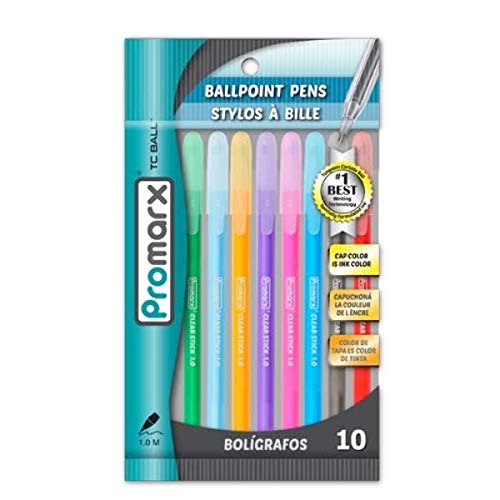 Promarx 10-Pack Fashion Stick Pens - Vibrant Colors for Journaling, Scrapbooking & DIY Crafts - Perfect for Artists, Students & Office Use