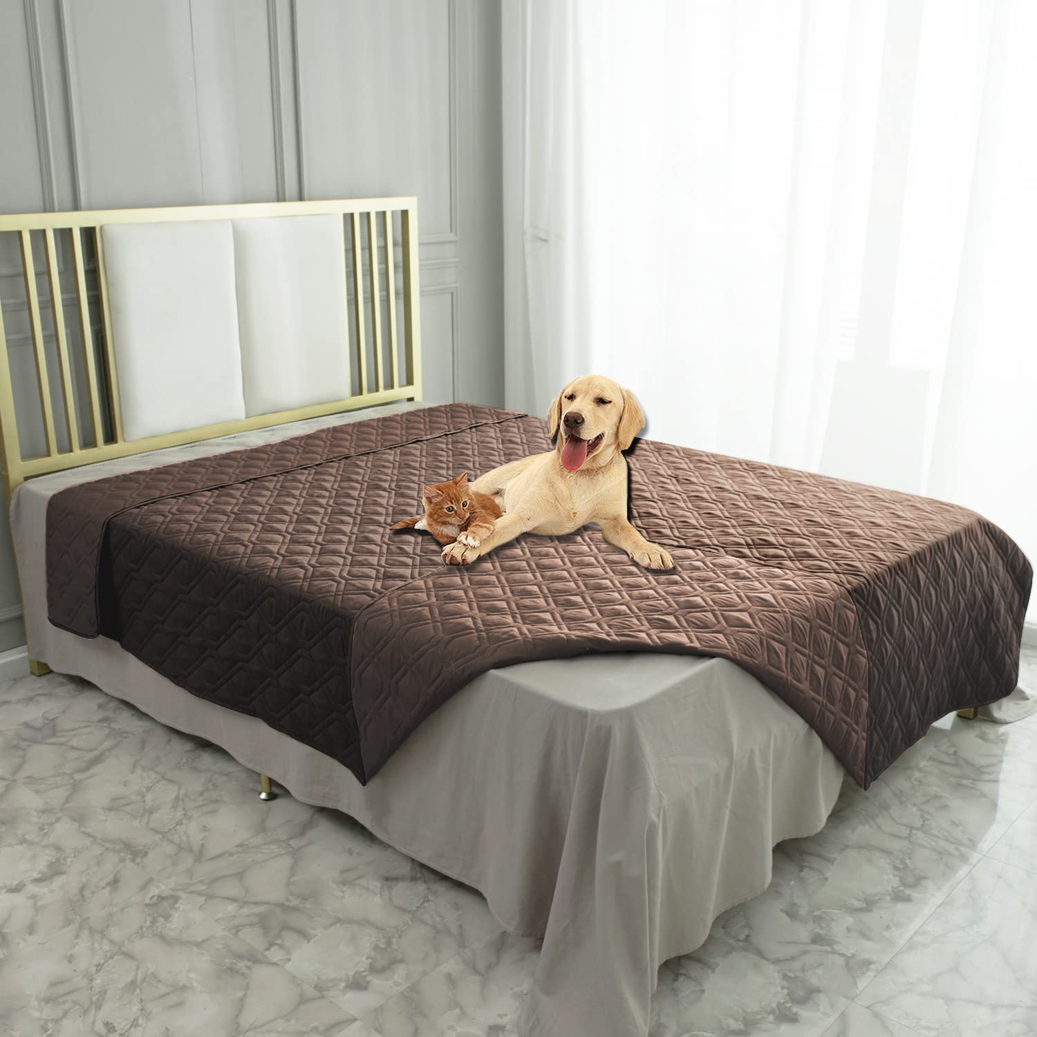 Ameritex Waterproof Reversible Dog Bed Cover - Soft Pet Blanket for Furniture, Couch, Sofa Protector - Ideal for Pets, Travel, and Home Use