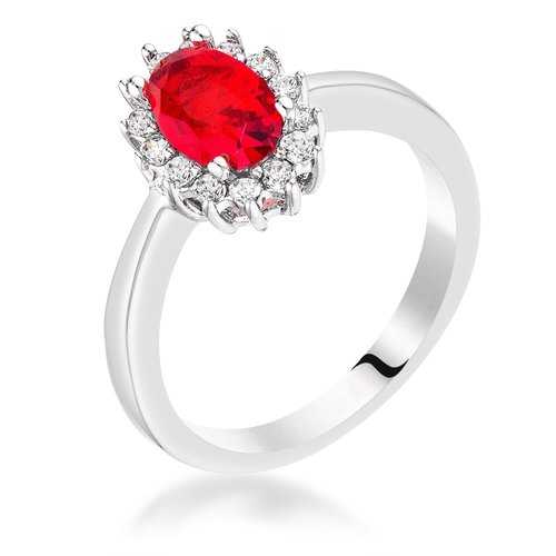 Ruby Red CZ Petite Oval Ring - Elegant Cubic Zirconia Jewelry for Women | Perfect for Everyday Wear, Date Nights & Special Occasions