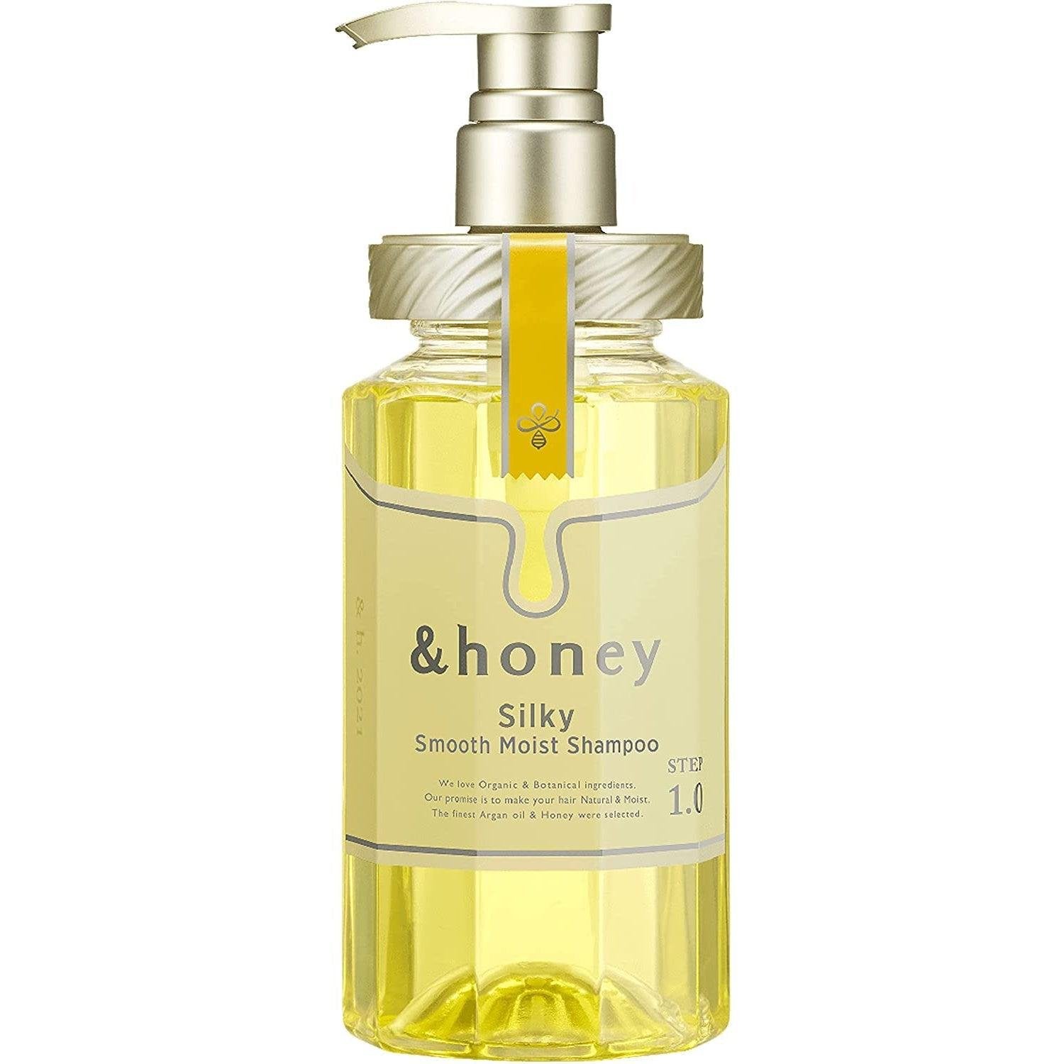 &honey Silky Smooth Moisture Shampoo 1.0 - Japanese Honey Shampoo for Dry Damaged Hair - 440ml Hydrating Hair Care - Perfect for Daily Use & Salon-Quality Results at Home