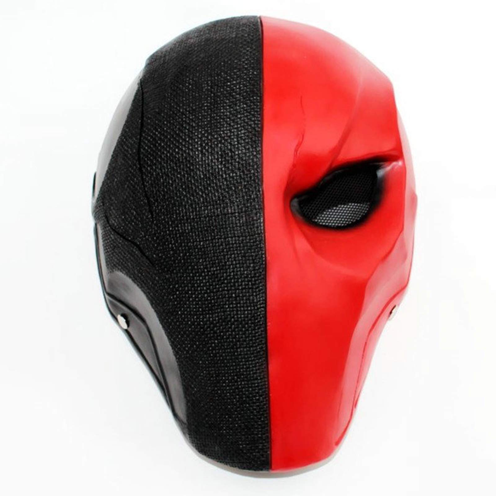 Deathstroke Mask Helmet - 1:1 Replica for Airsoft, Paintball & Cosplay | Full Face Protection | Black-Red Design | Perfect for Halloween, Comic Con & Tactical Games