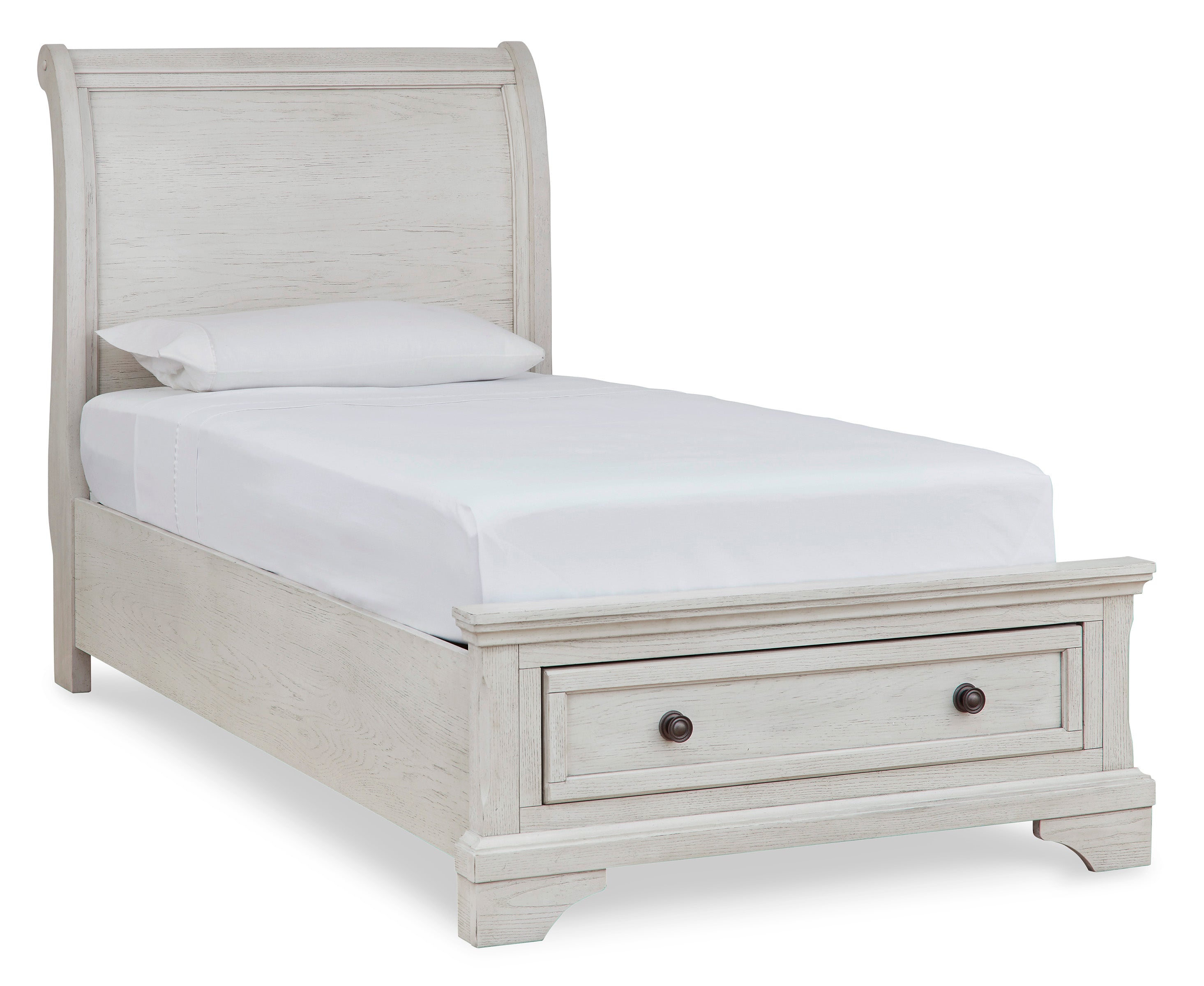 Robin Sleigh Storage Bed with Underbed Drawers - Queen Size Platform Bed Frame for Bedroom - Perfect for Small Spaces & Guest Rooms