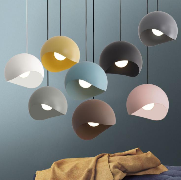 Modern LED Macaron Pendant Light - Dimmable Hanging Light Fixture for Kitchen, Dining Room & Bedroom Decor