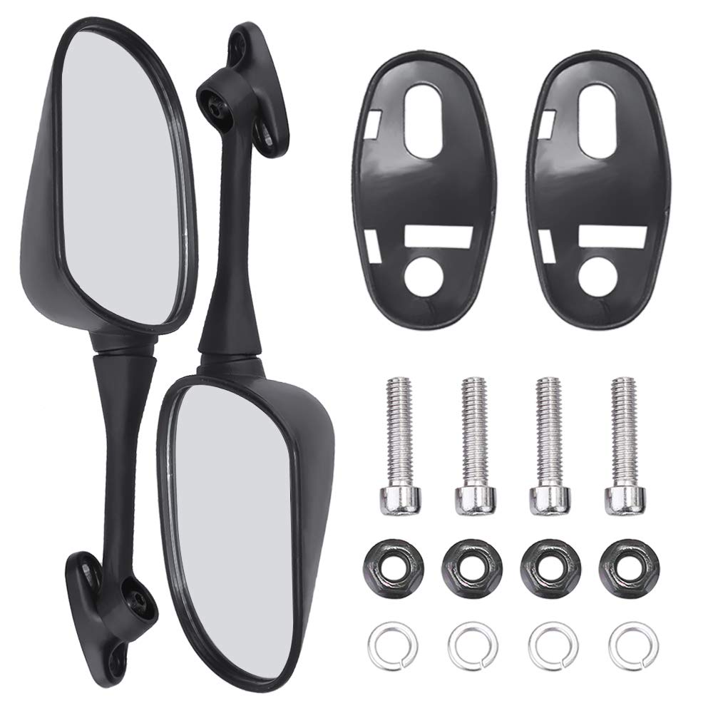 Black Aftermarket Rearview Mirrors for 2003-2012 Honda CBR600RR & 2004-2007 CBR1000RR - Durable Replacement Side Mirrors for Improved Visibility and Safety on the Road