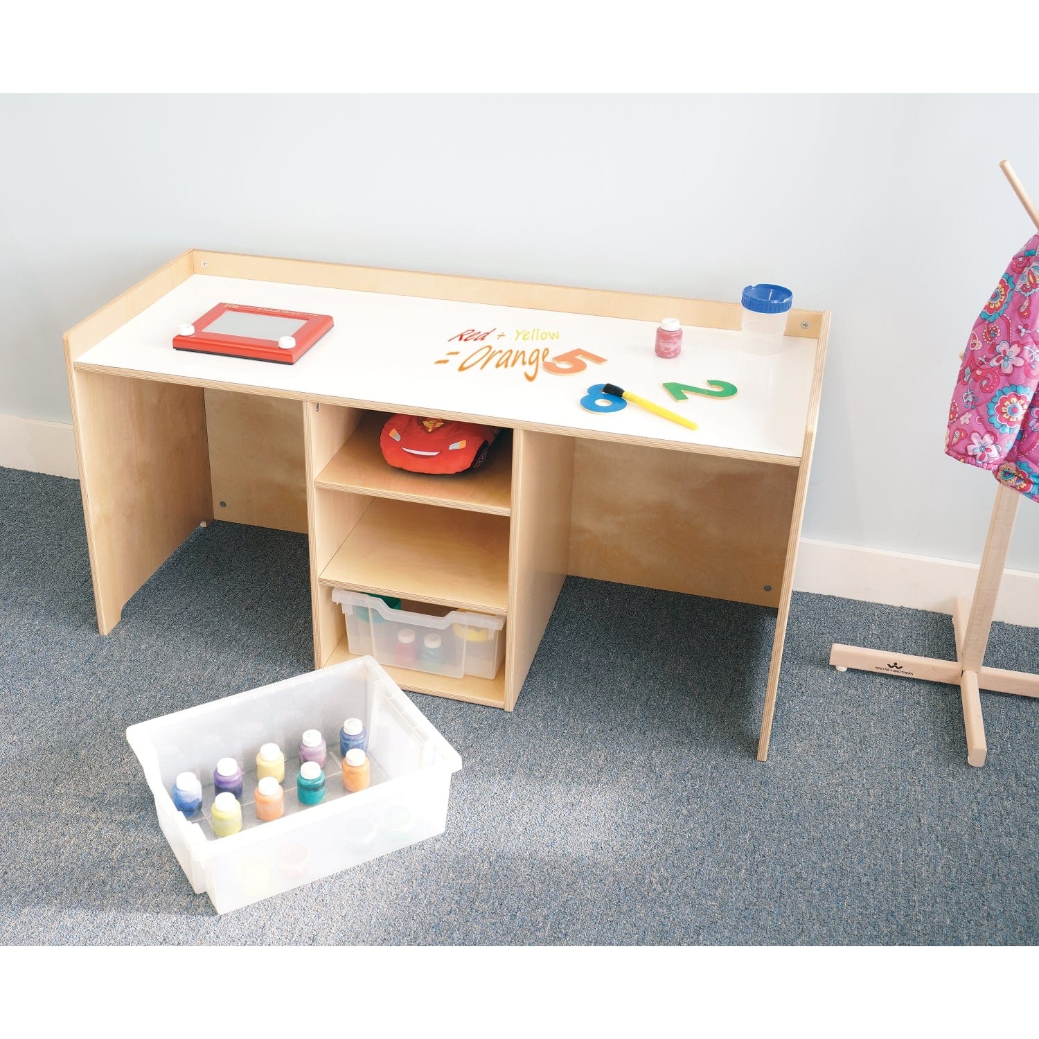 STEM Activity Desk with Storage Trays - Kids Learning & Study Table for Science, Math & Art Projects - Perfect for Homeschooling & Classroom Use