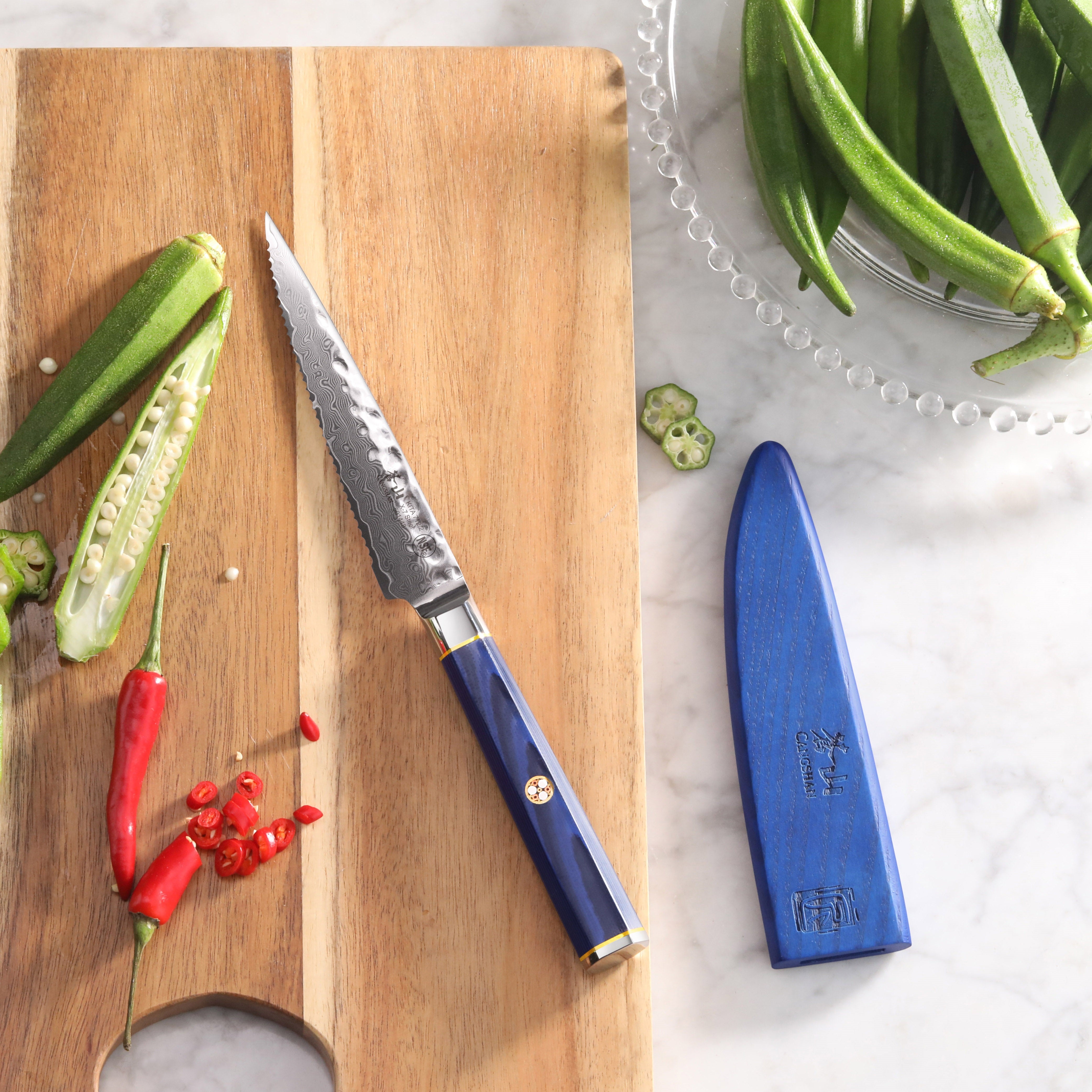 Kita Serrated Knife - High-Quality Stainless Steel Kitchen Knife for Slicing, Chopping, and Dicing - Perfect for Home Cooking, Camping, and Outdoor Adventures