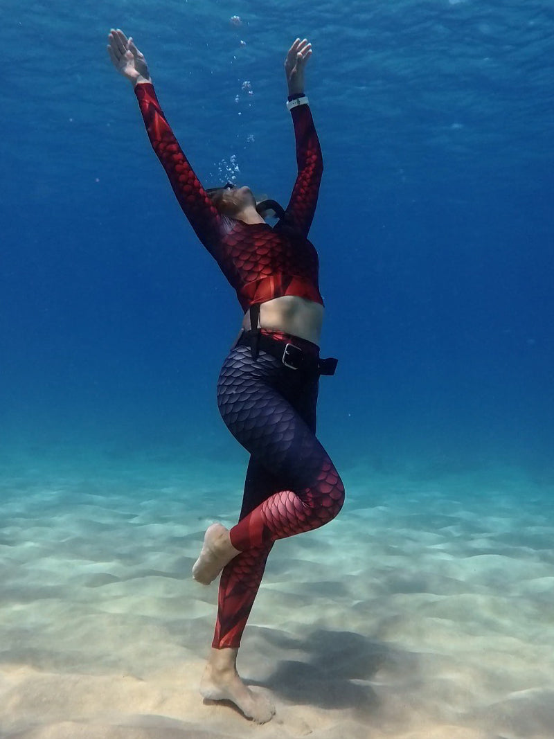 Villain High-Waisted Swim & Yoga Leggings - Quick-Dry, Tummy Control Workout & Beachwear for Women - Perfect for Yoga, Swimming & Gym