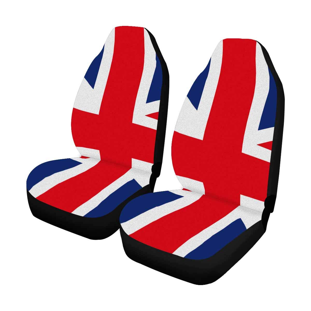 British Flag Union Jack Car Seat Covers Full Set of 2 - Waterproof & Non-Slip Front Seat Protectors for UK Theme Car Accessories | Perfect for British Enthusiasts, Patriotic Decor, and Themed Vehicle Styling