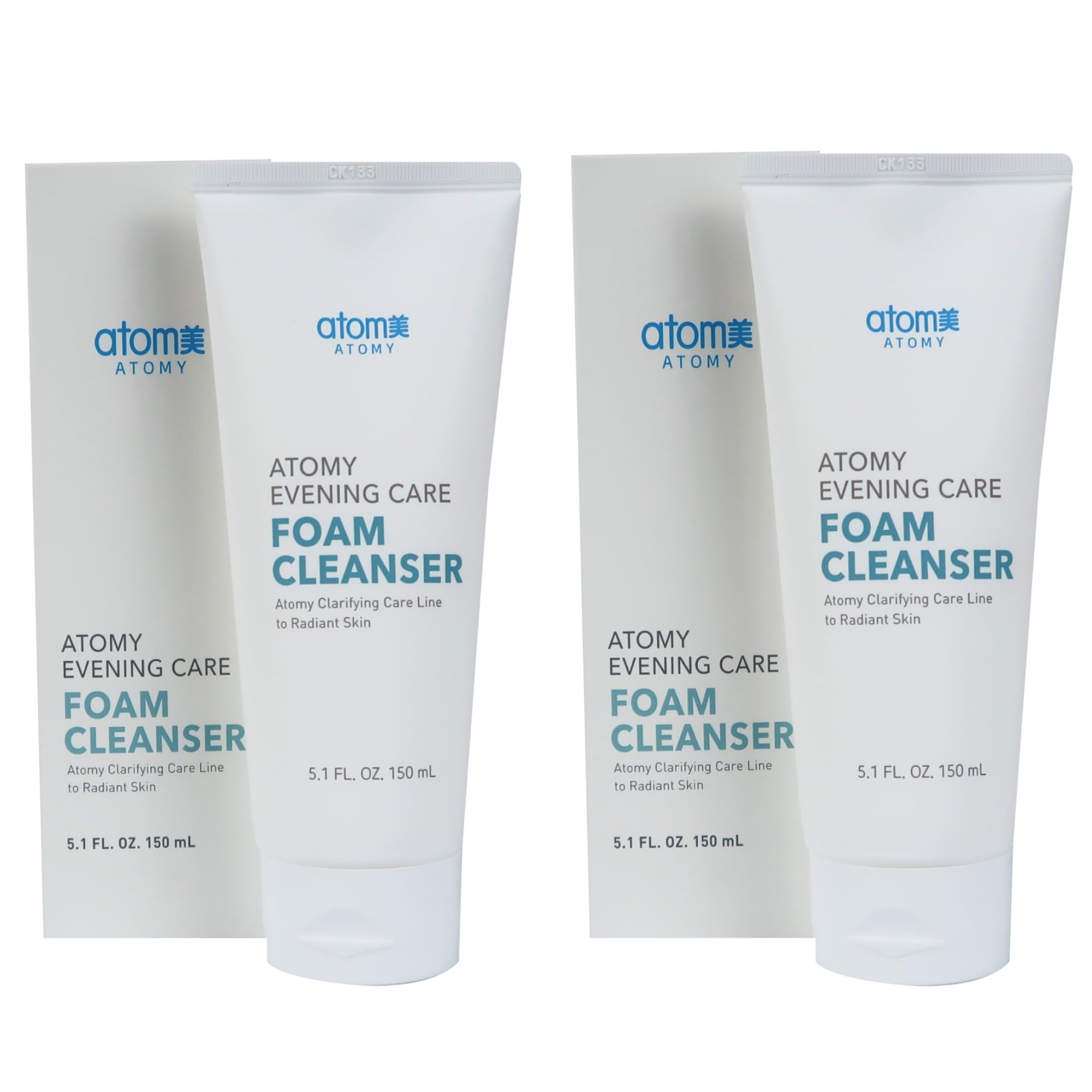 Korean Foam Cleanser 150g x 2 Pack - Evening Skin Care Routine for Clear Skin