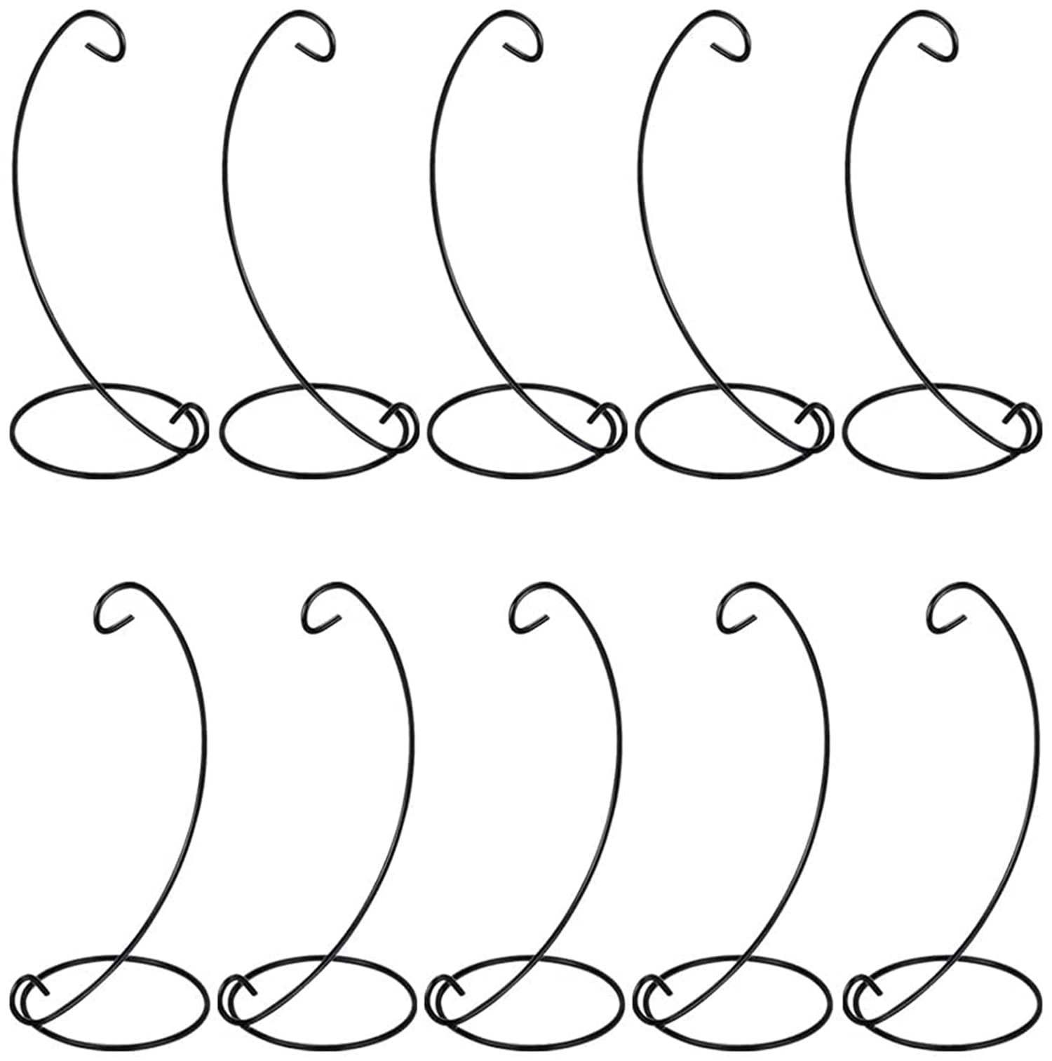 10 Pack Iron Hanging Display Stands for Glass Globes, Air Plants & Christmas Ornaments - Black Ornament Rack Holder for Home, Wedding & Terrarium Decor - Perfect for Holiday, Party & Wall Decorations