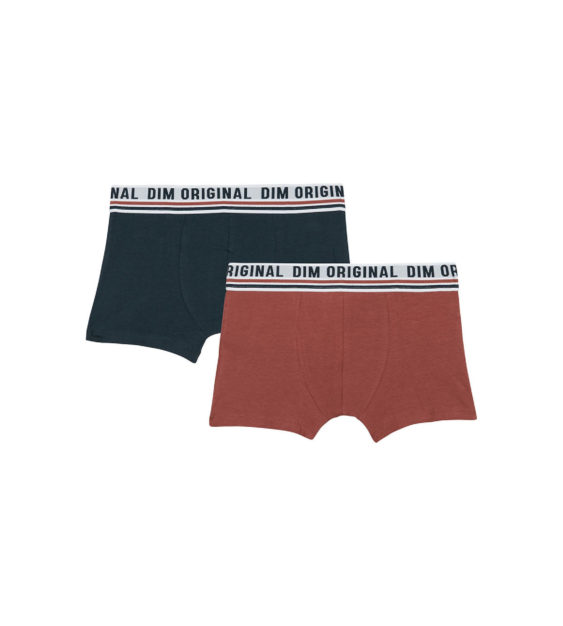 2-Pack Retro Waistband Stretch Cotton Boxer Briefs for Men - Blue & Red - Dim Originals - Comfortable Underwear for Daily Wear & Active Lifestyles
