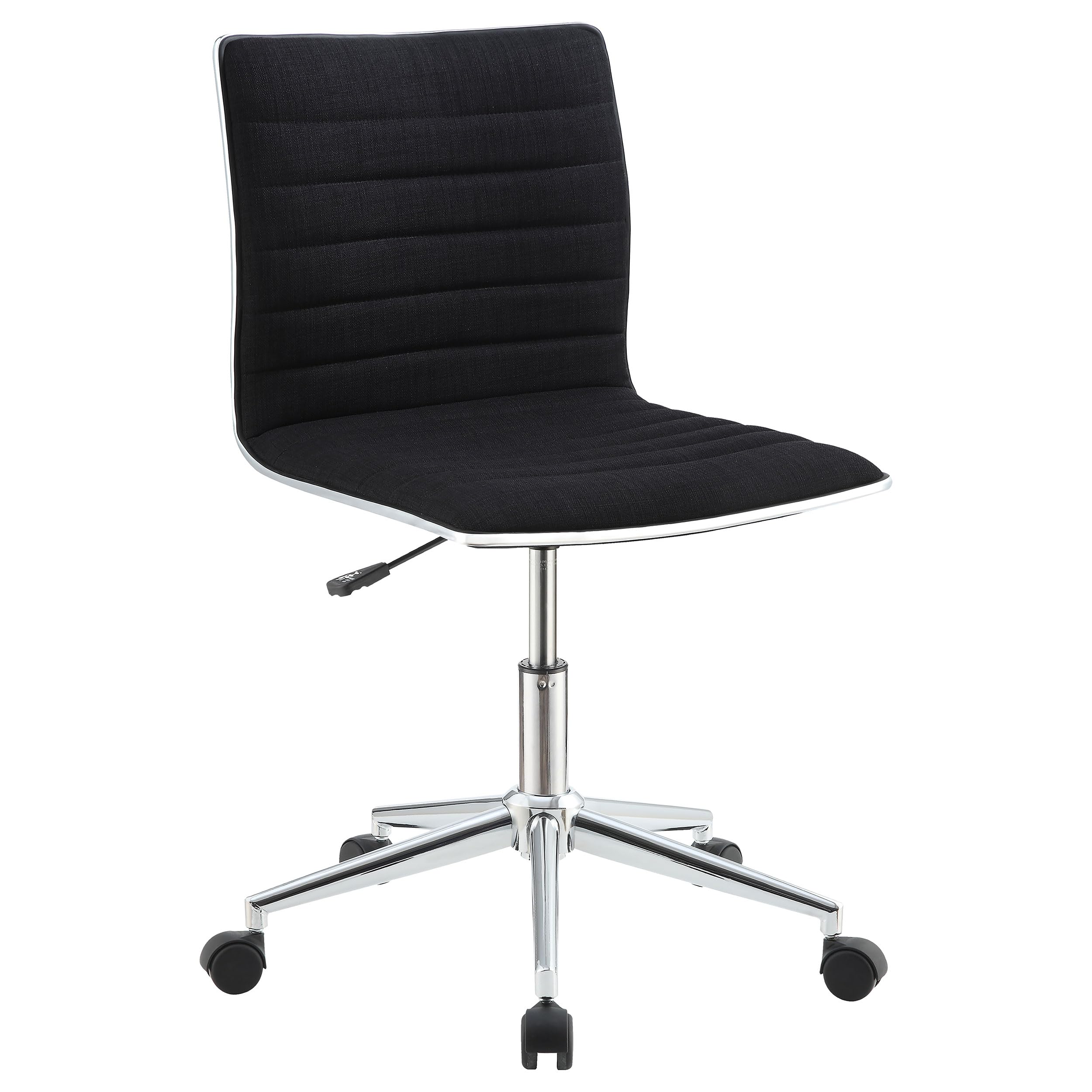 Adjustable Height Ergonomic Office Chair with Black PU Leather & Chrome Base - Perfect for Home Office, Gaming, and Workspace Comfort