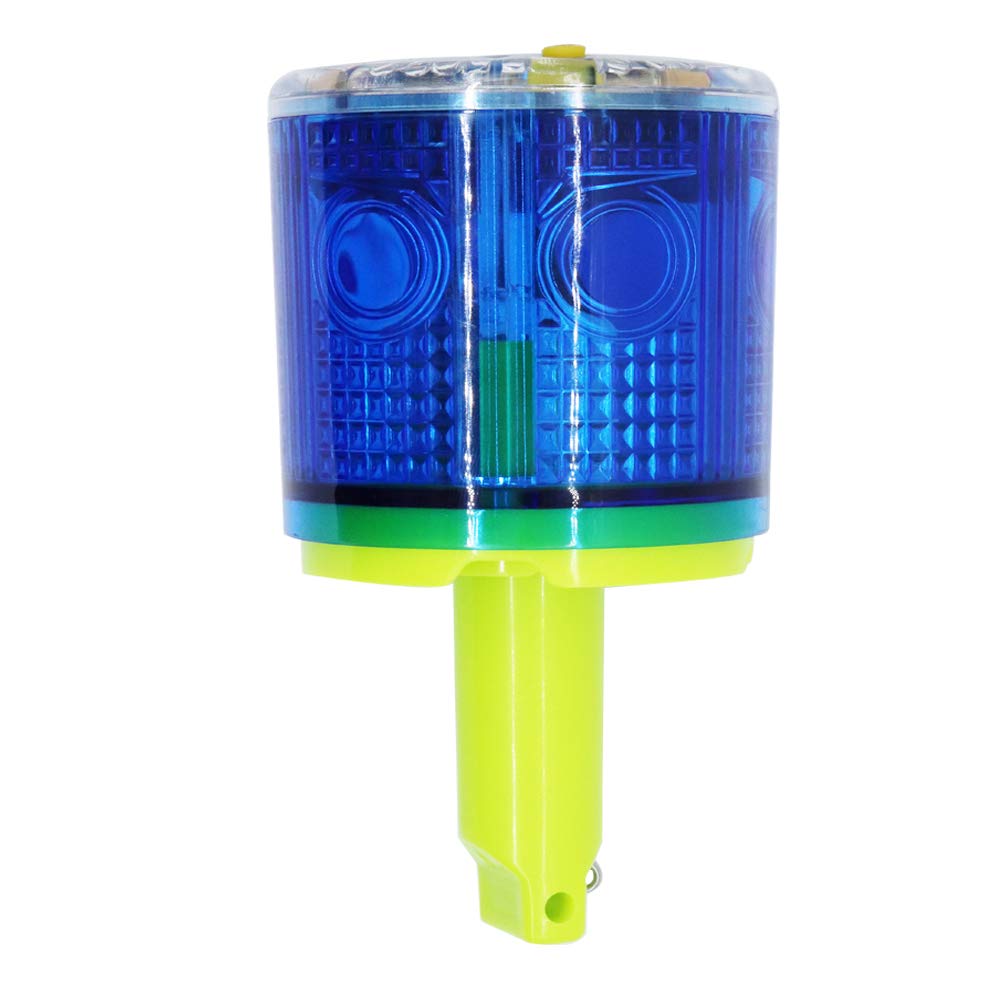 Aolyty Solar Strobe Warning Light - 360 Degree Super Bright LED Flashing Beacon, Waterproof IP48 for Construction, Traffic, Dock, Marine Safety - Easy Switch Control (Blue) - Ideal for Road Work, Emergency Signals & Hazard Zones