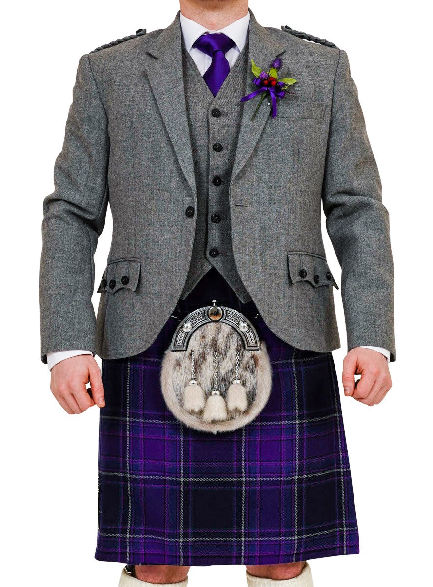 Authentic Scottish Galloway Heather Kilts for Men & Women - Traditional Tartan Skirt for Highland Dance, Weddings & Cosplay - Premium Wool Blend Fabric, Adjustable Fit