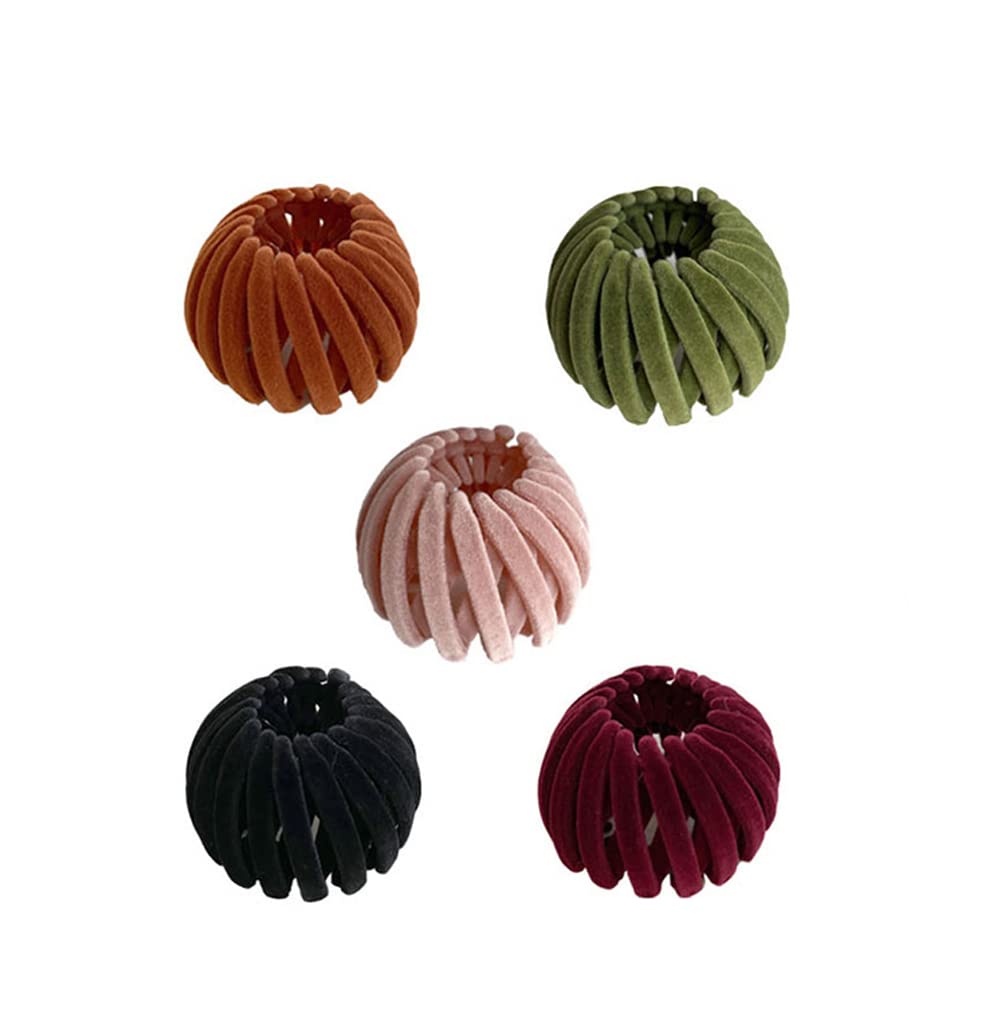 Bird Nest Hair Clips - 5 Pack Ponytail Holders & Bun Makers, Hair Claw Clamps & Loops for Women - Perfect for Updos, Braids & Everyday Hair Accessories
